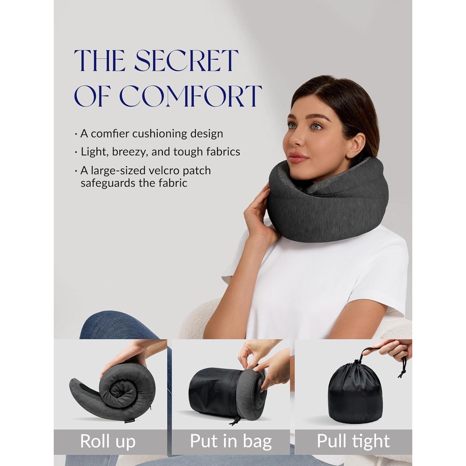 Almohada de viaje Korigo KR001 Gris Oscuro Espuma Viscoelástica