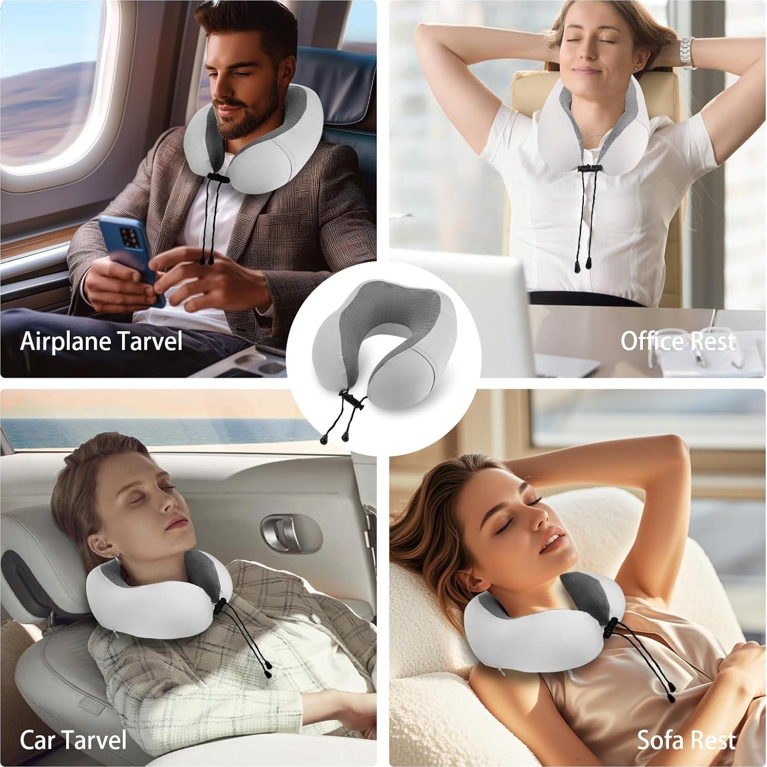 Almohada de Viaje HydroAurum Espuma de Memoria Ergonómica 370g