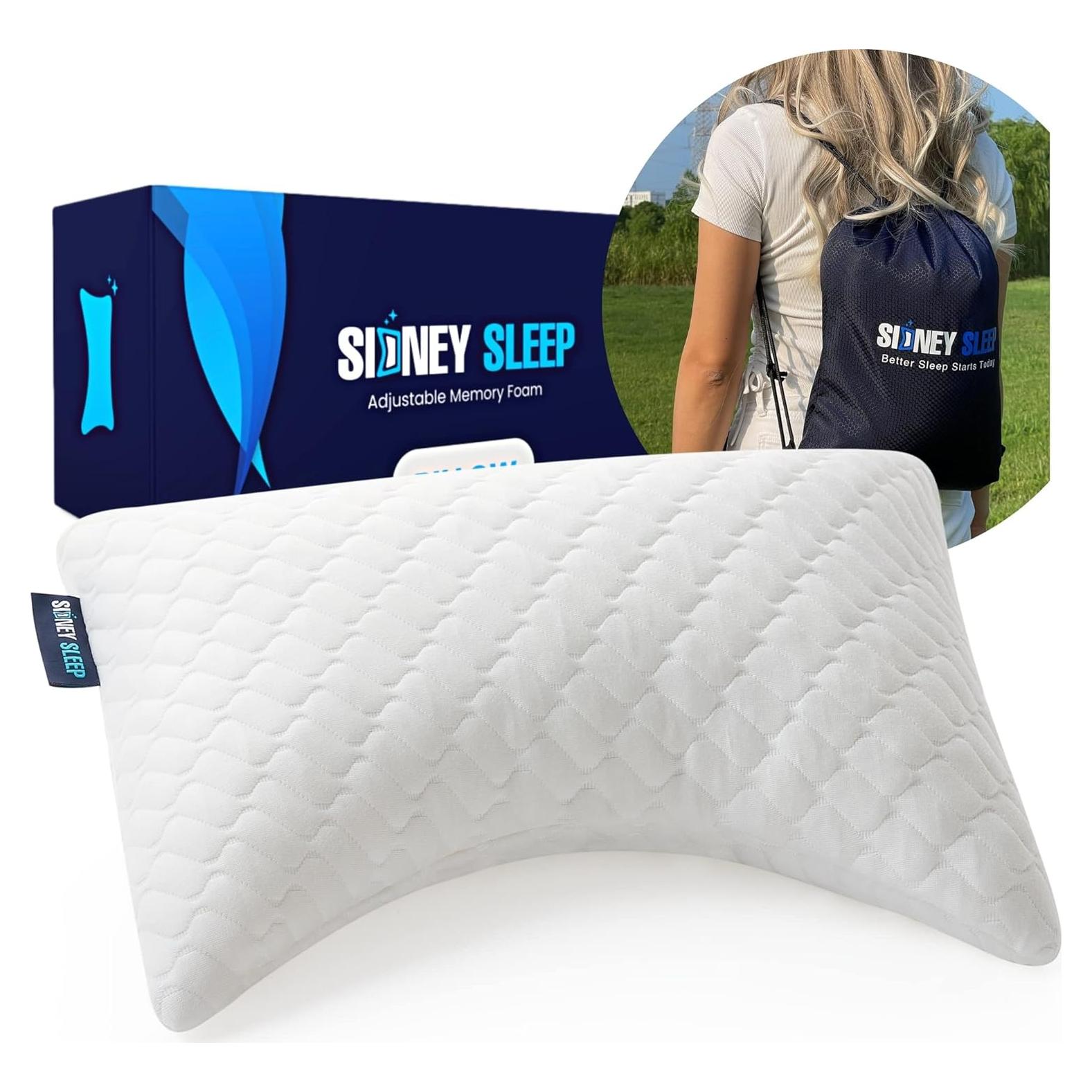 Almohada de Viaje Sidney Sleep Mini Curvada 35.5x48.3cm Ajustable