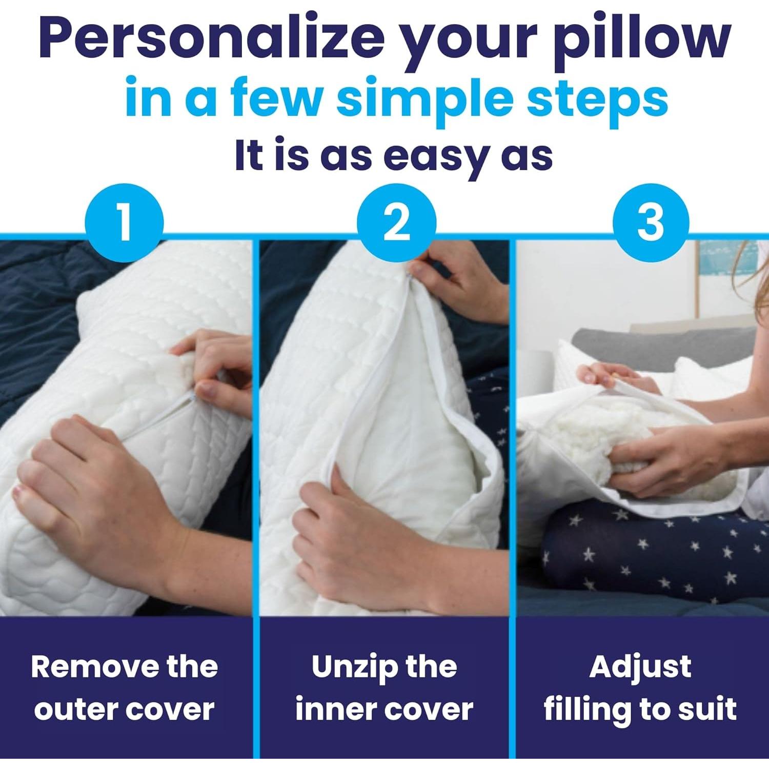 Almohada de Viaje Sidney Sleep Mini Curvada 35.5x48.3cm Ajustable