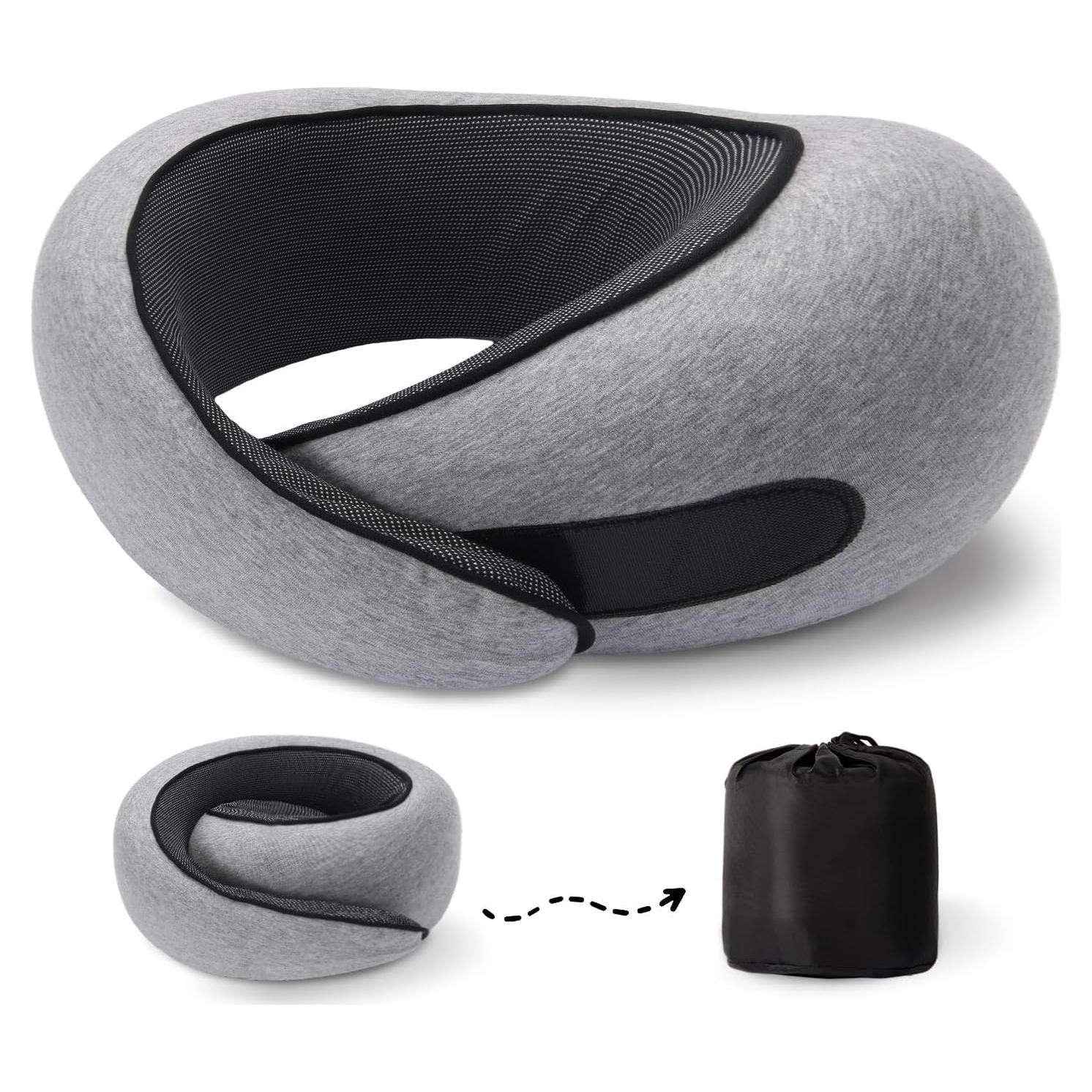 Almohada de Cuello Tulvixxo Espuma de Memoria 360° Gris Claro