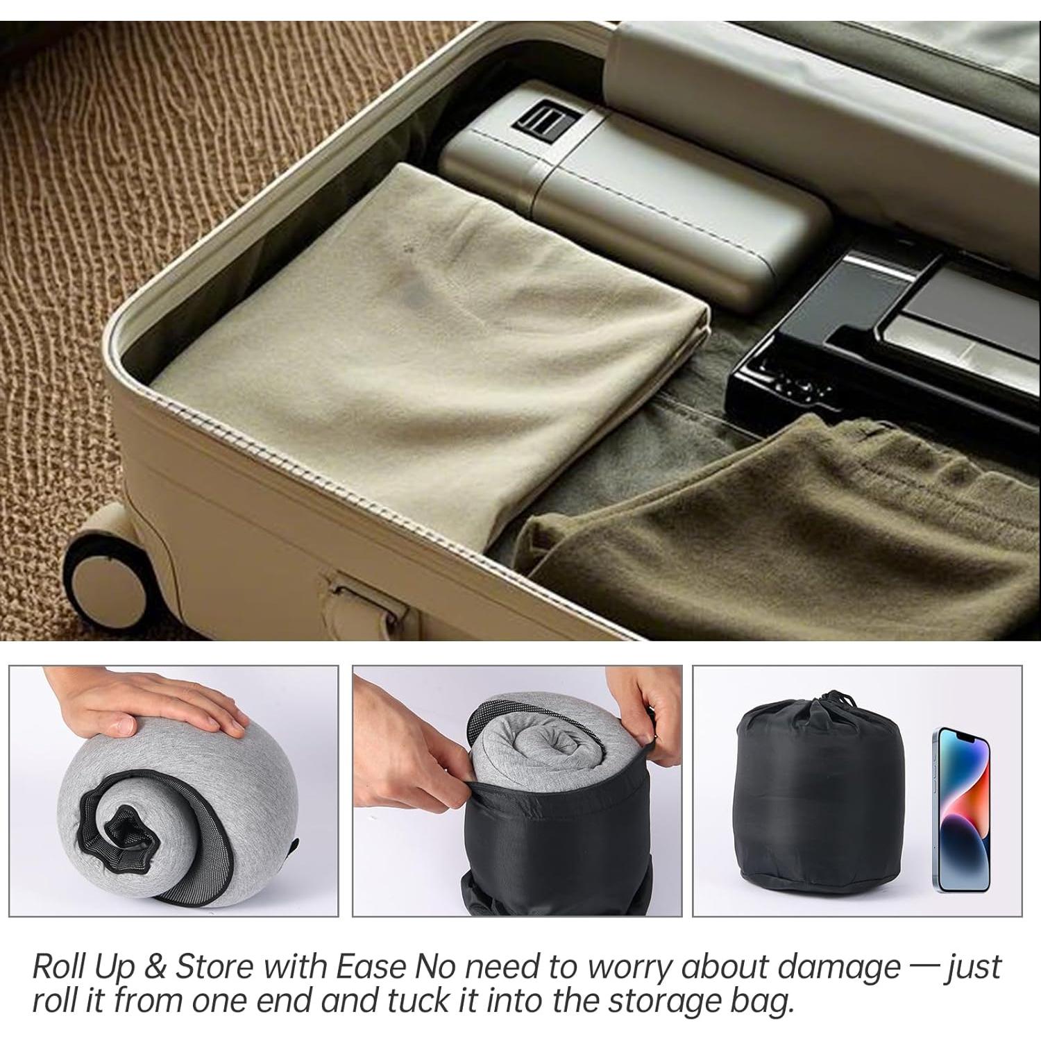 Almohada de Cuello Tulvixxo Espuma de Memoria 360° Gris Claro