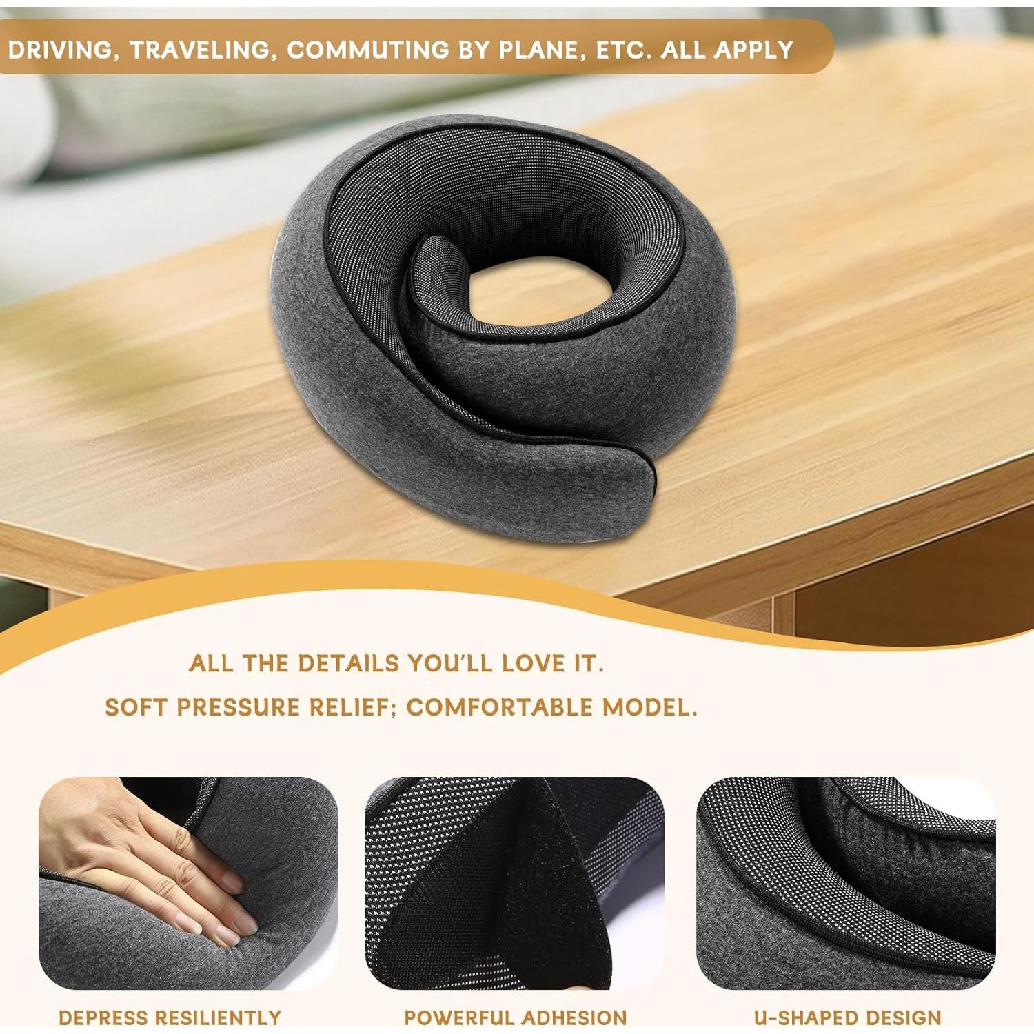 Almohada de Viaje Tuvalud CH001-1 Espuma Viscoelástica Ajustable