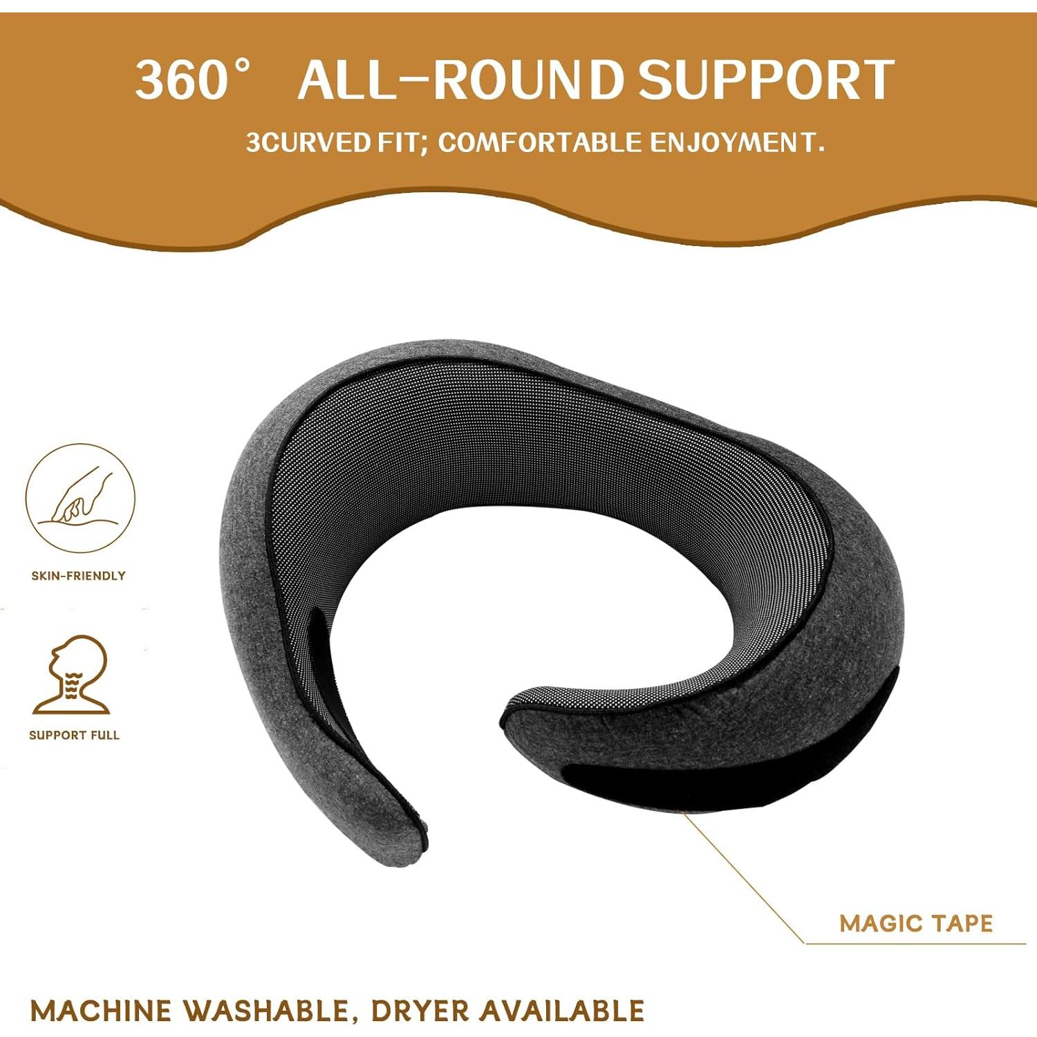 Almohada de Viaje Tuvalud CH001-1 Espuma Viscoelástica Ajustable