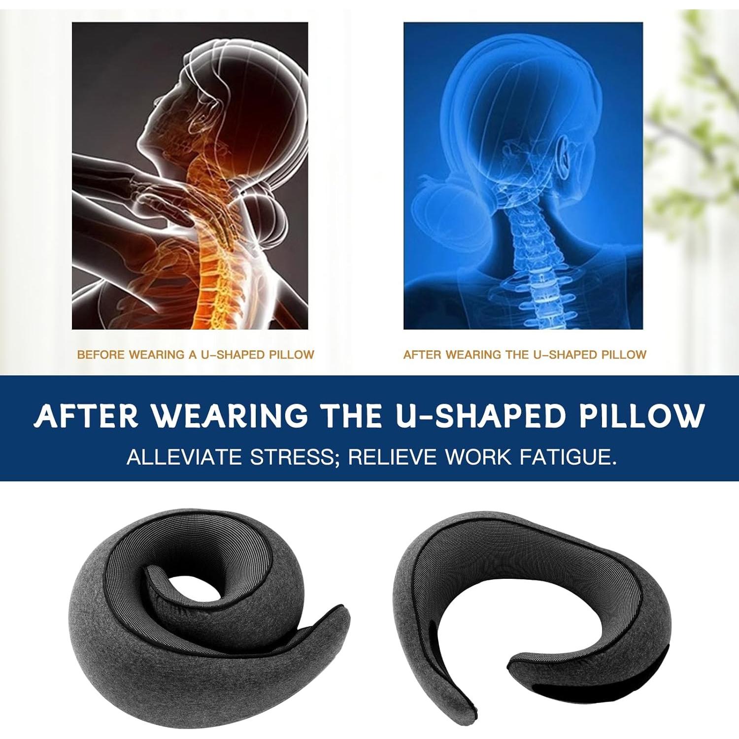 Almohada de Viaje Tuvalud CH001-1 Espuma Viscoelástica Ajustable