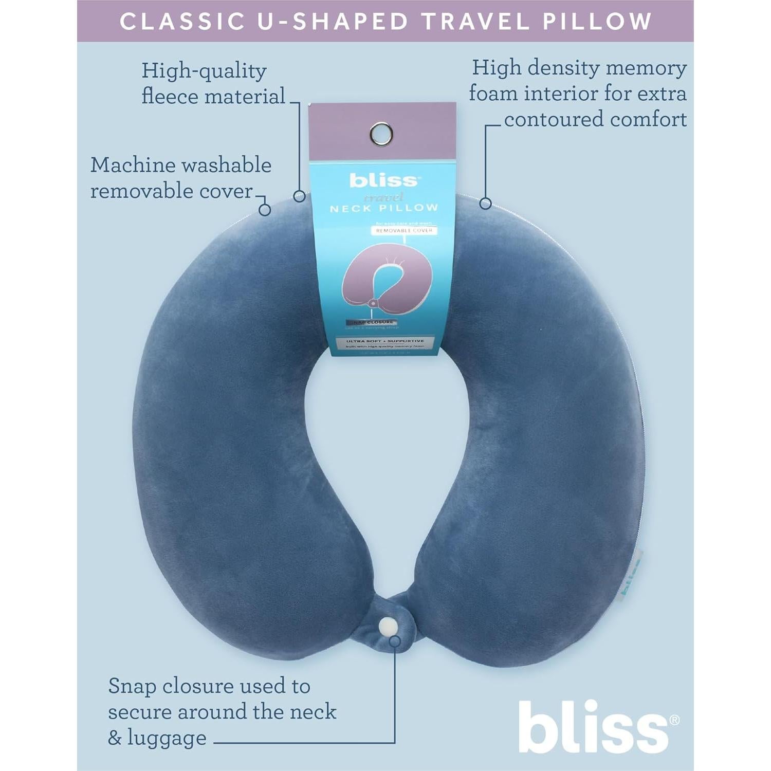 Almohada de Cuello Bliss B NECK PILLOW Espuma con Memoria Azul