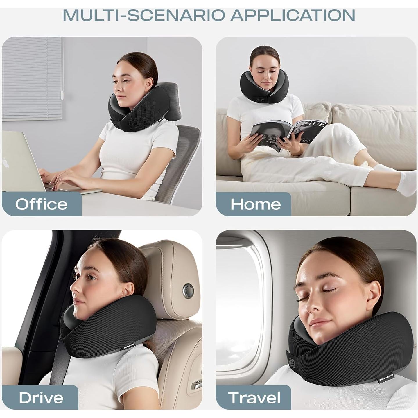 Almohada de Cuello Ergonómica Skechers - Espuma con Memoria, Negra