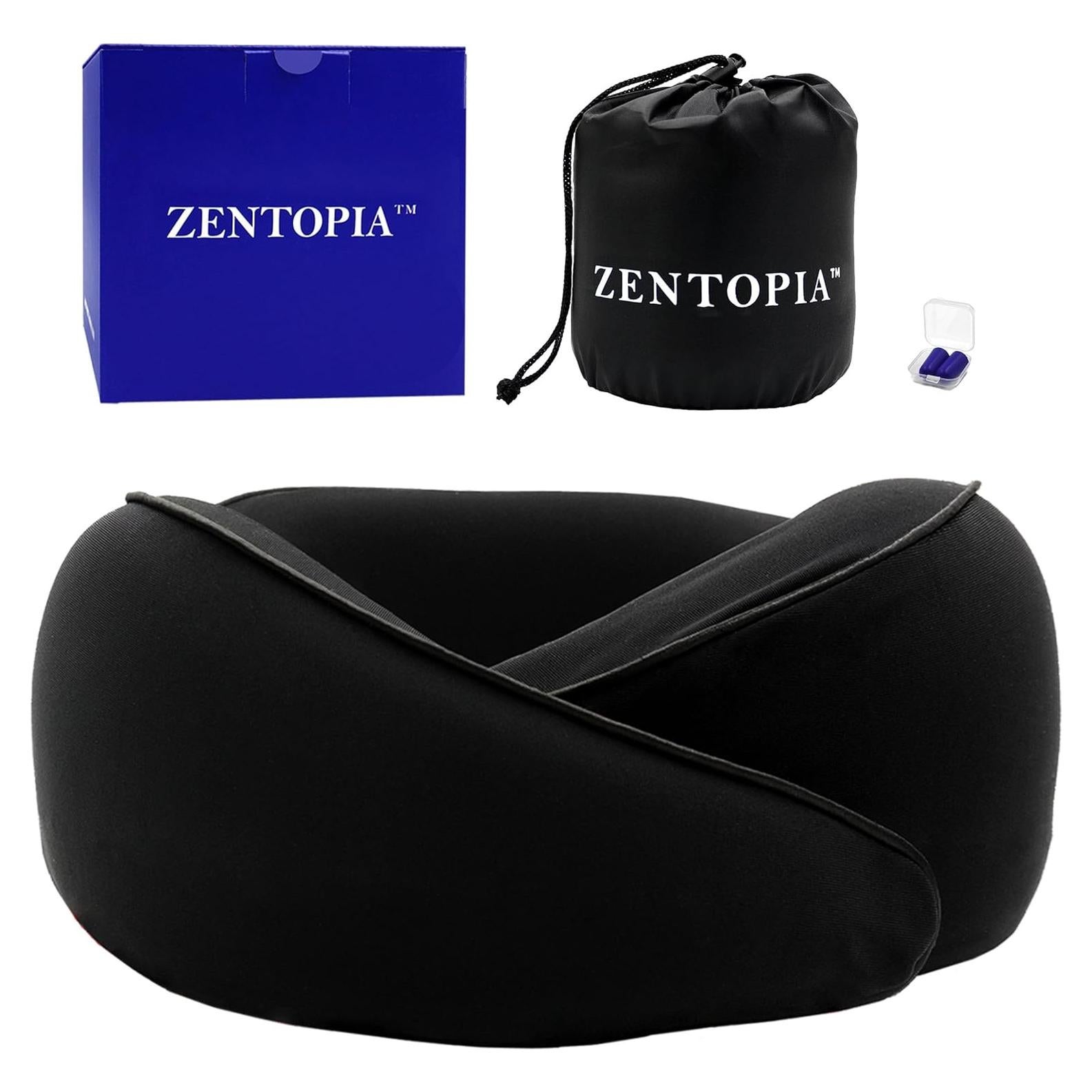 Almohada de Viaje ZENTOPIA Espuma Viscoelástica Ergonómica