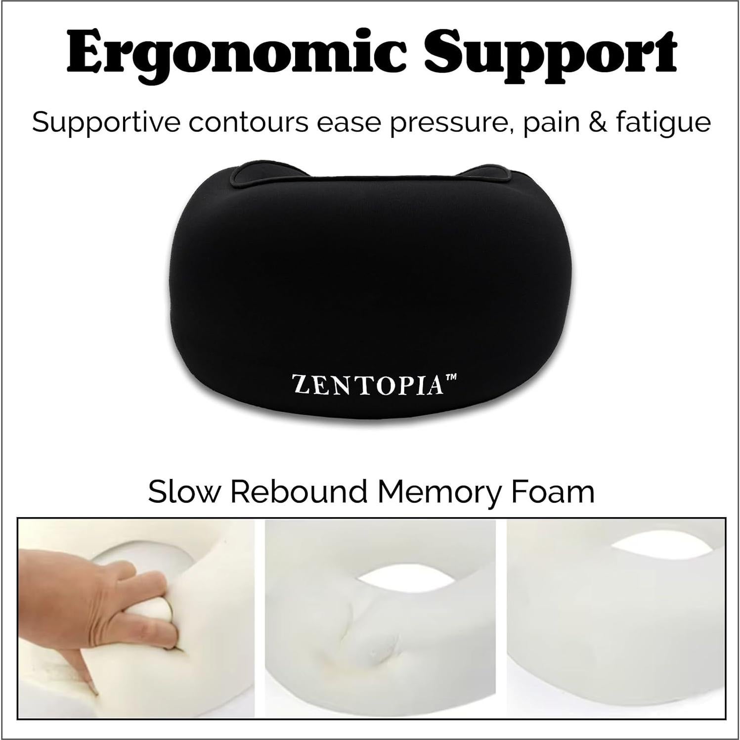 Almohada de Viaje ZENTOPIA Espuma Viscoelástica Ergonómica
