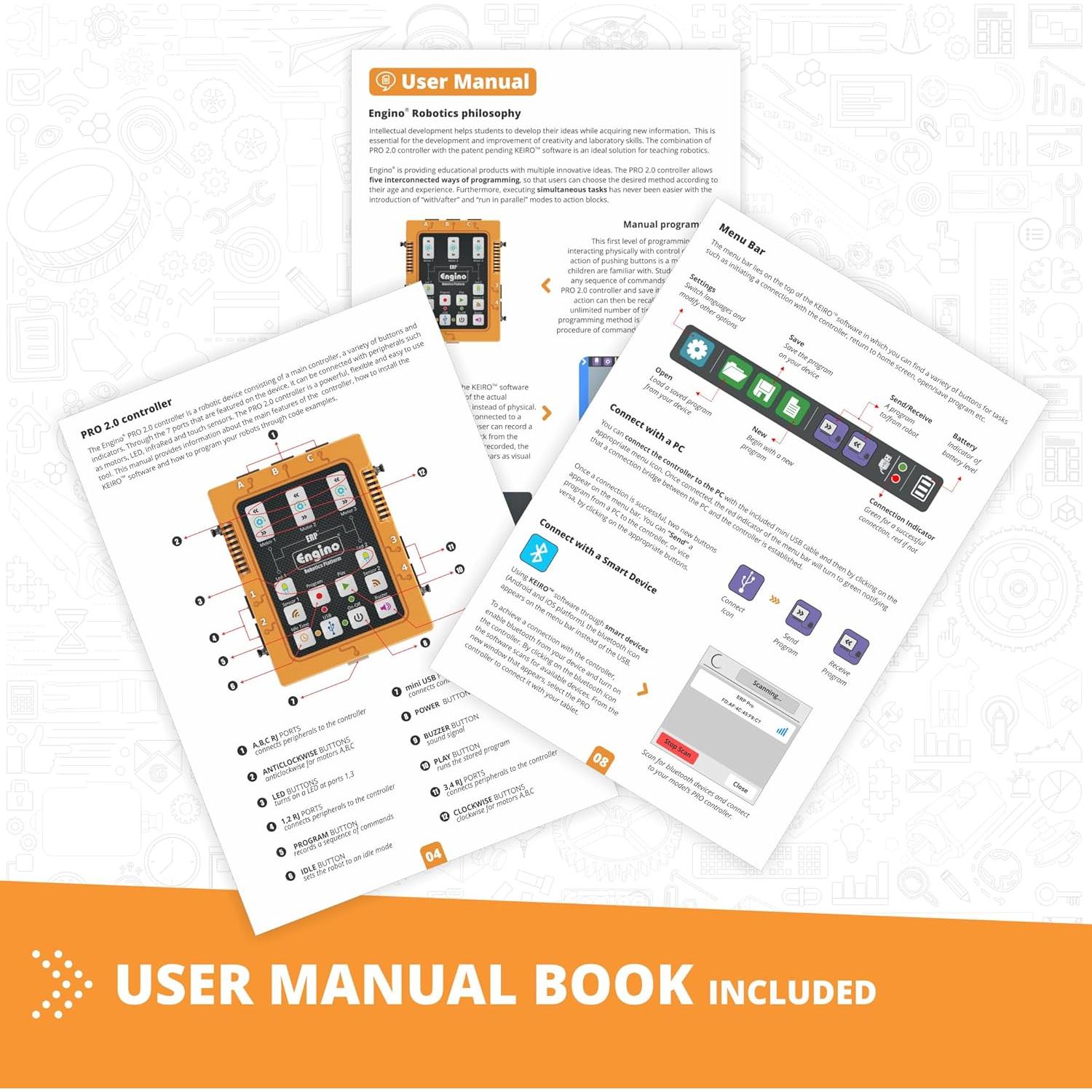 Kit de Robótica Programable Engino Coding Lab ERP Pro - 3 Motores y Sensores