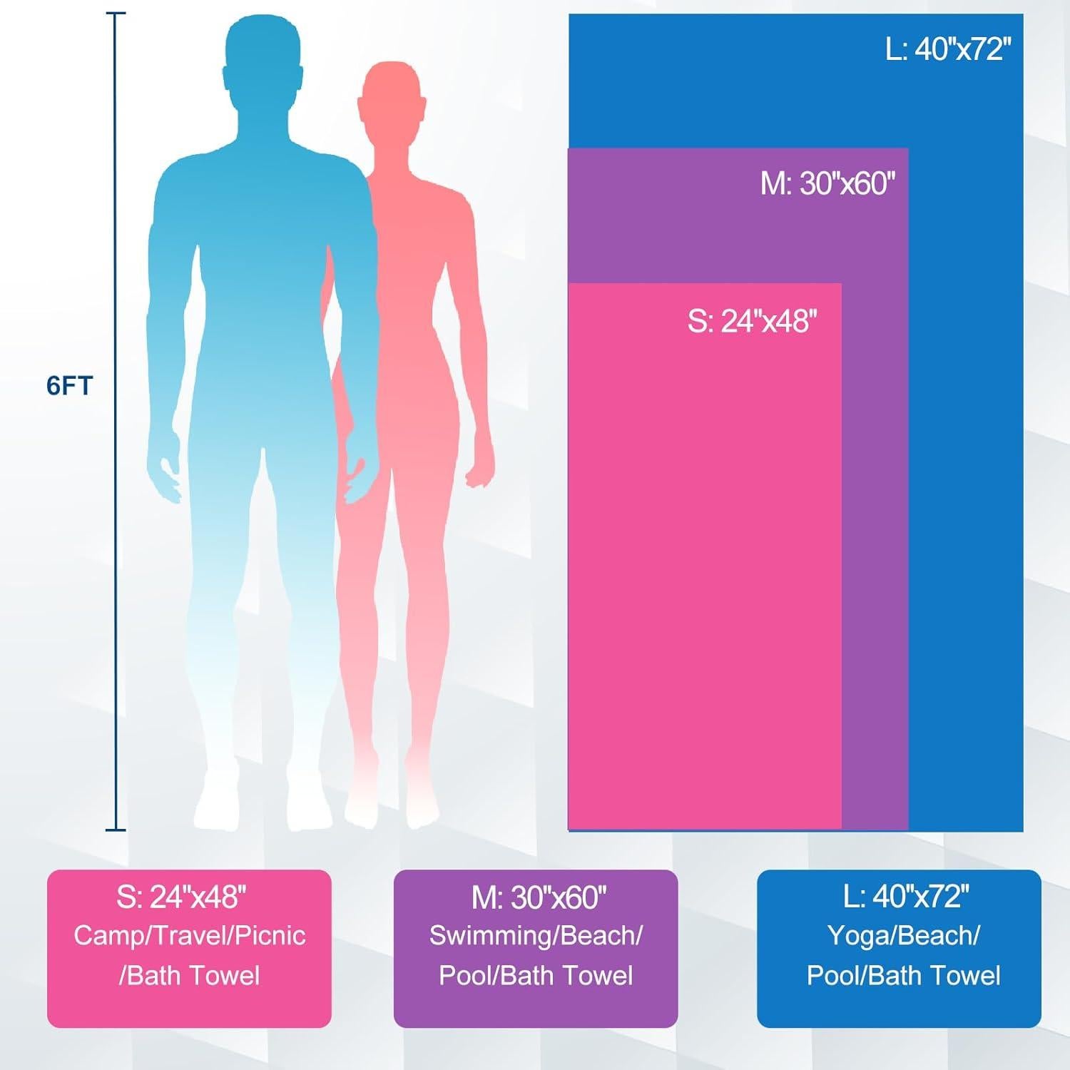 Toalla de Camping Microfibra Eunzel 76x152 cm Verde Militar