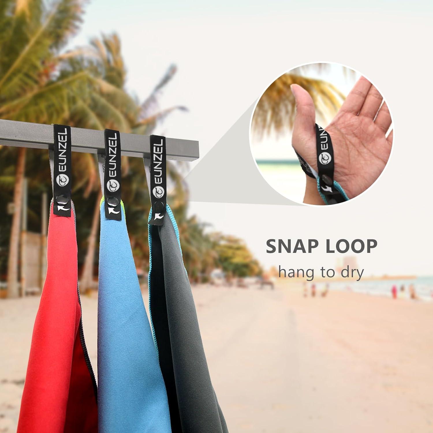 Toalla de Camping Microfibra Eunzel 76x152 cm Verde Militar