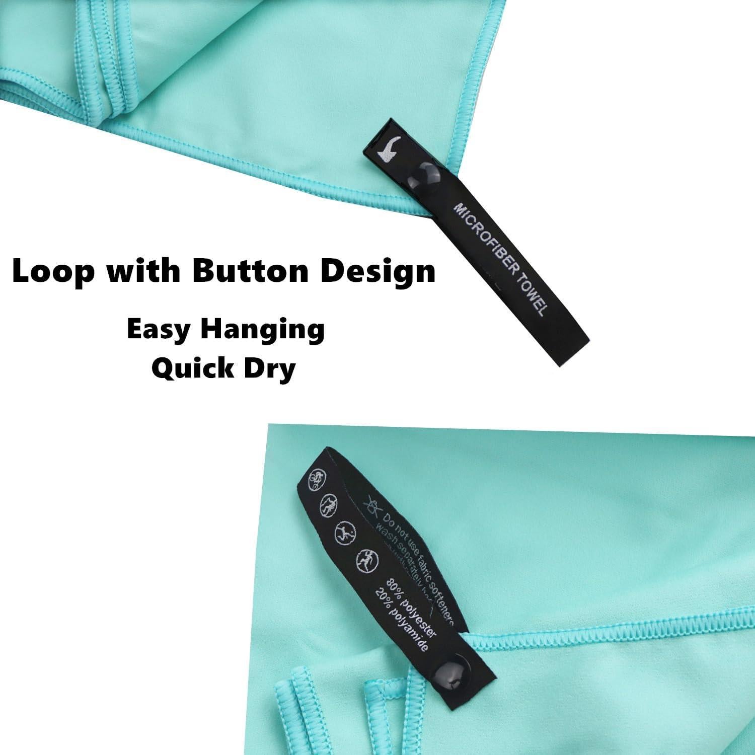 Toalla de Microfibra GUIFIER 76x152 cm Secado Rápido Azul Lago