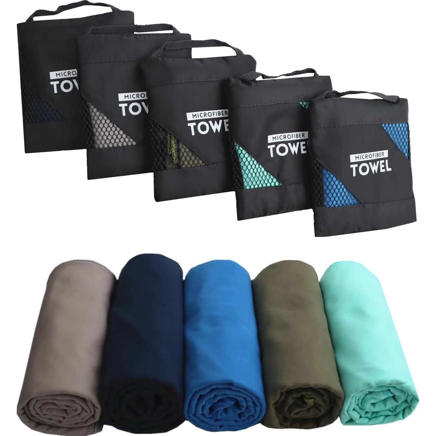 Toalla de Microfibra GUIFIER 76x152 cm Secado Rápido Azul Lago