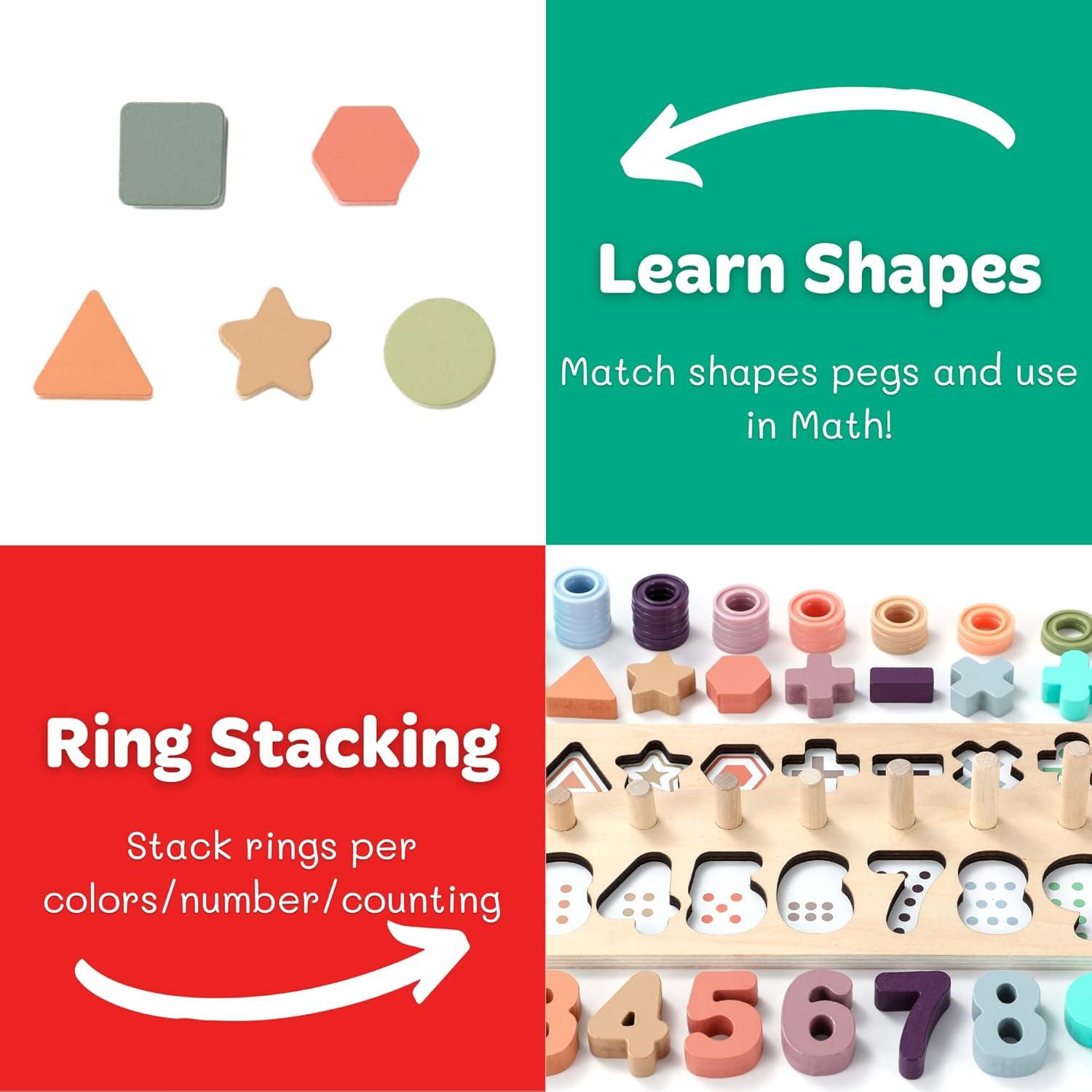 Juguetes Montessori GeroCrew Apilamiento y Conteo 39x14cm