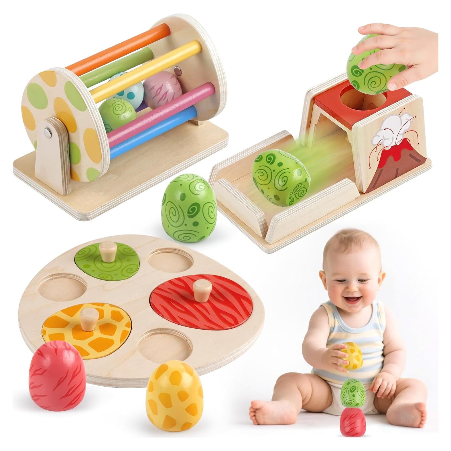 Juguetes Montessori Wuzhineisn de Madera para Bebés 6-18 Meses