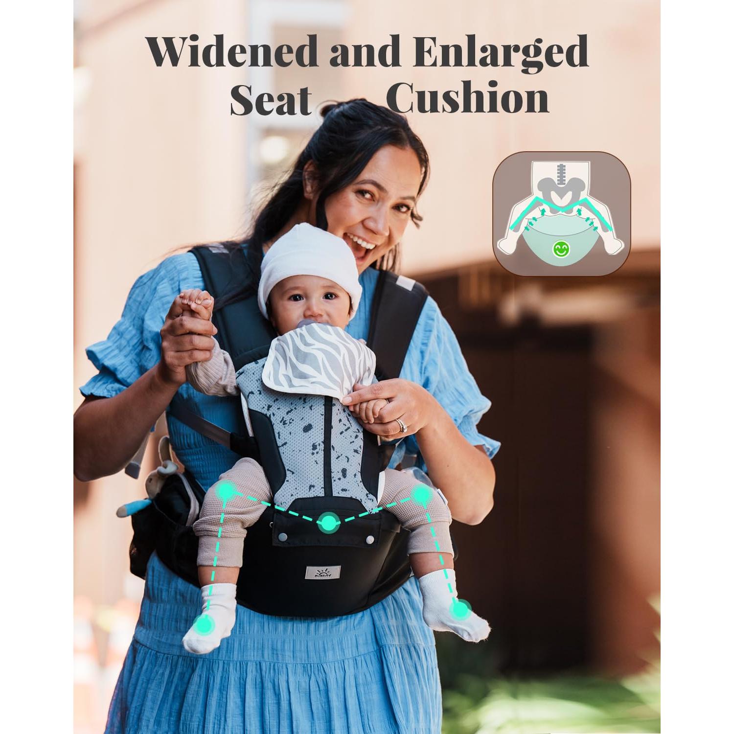 Portabebés MOMTORY 6-en-1 Ajustable para Bebés 3-23 kg