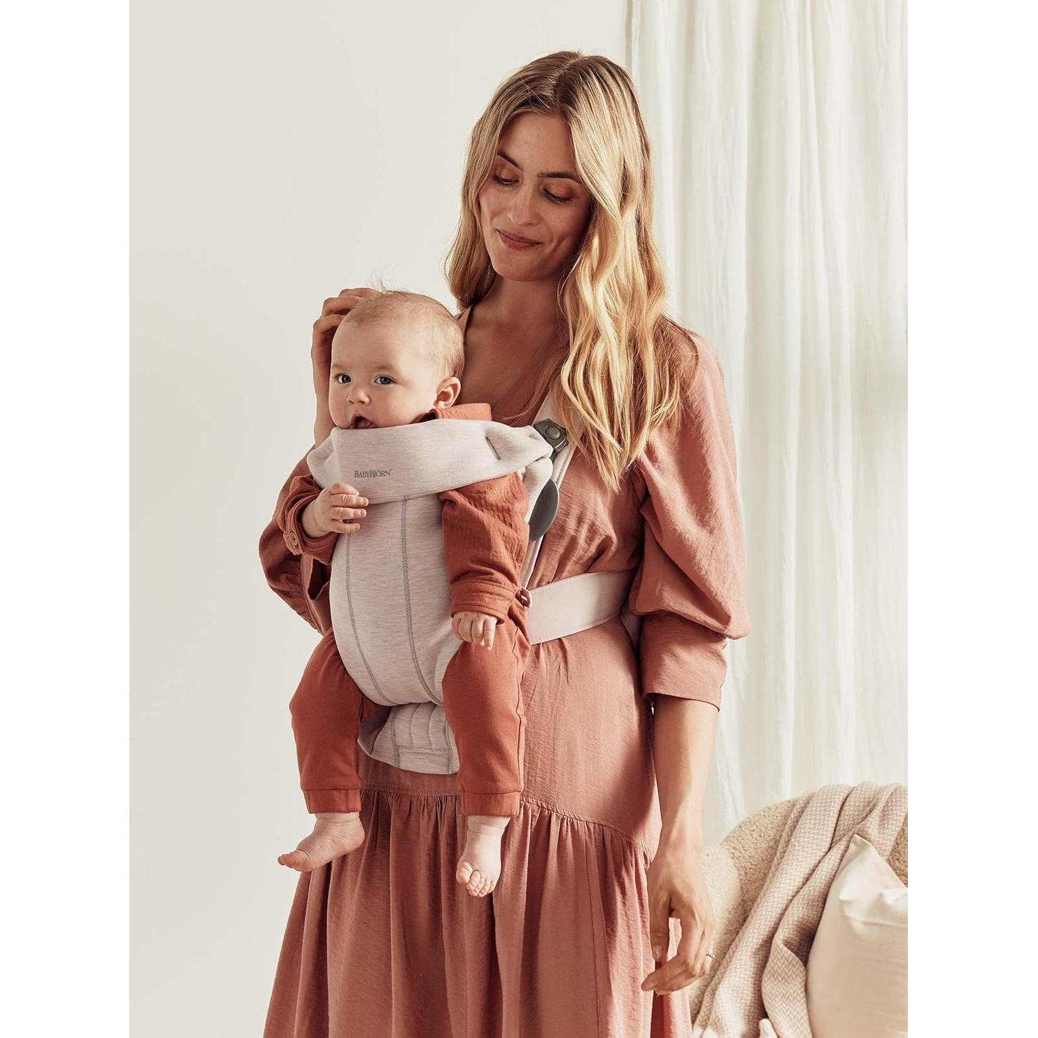 Portabebés Mini BabyBjörn Jersey 3D Beige Claro, Ergonómico