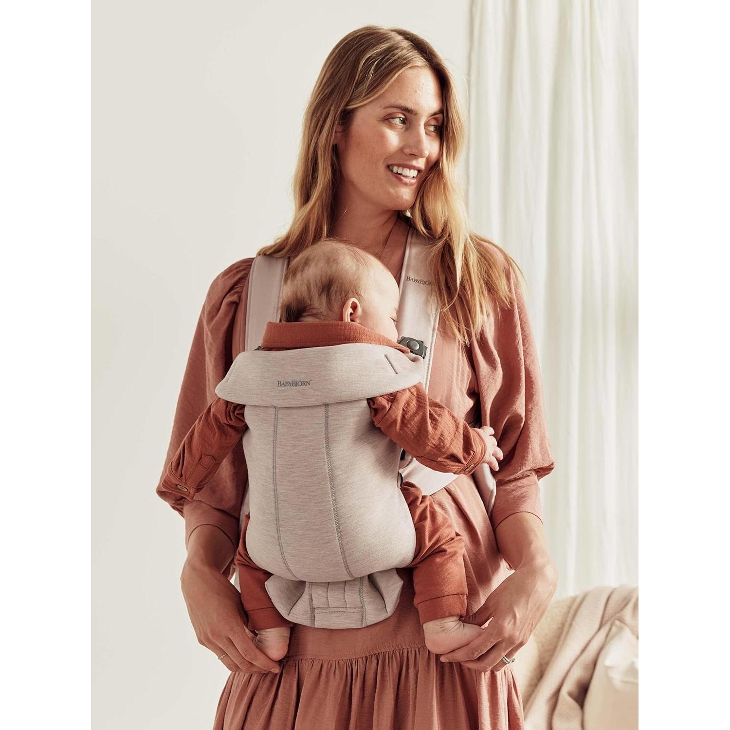 Portabebés Mini BabyBjörn Jersey 3D Beige Claro, Ergonómico