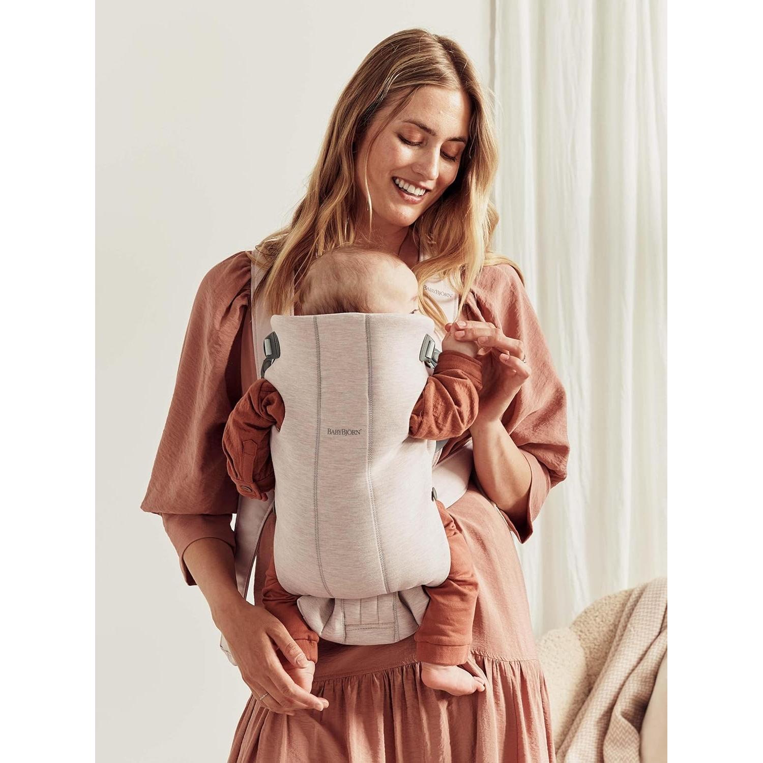 Portabebés Mini BabyBjörn Jersey 3D Beige Claro, Ergonómico