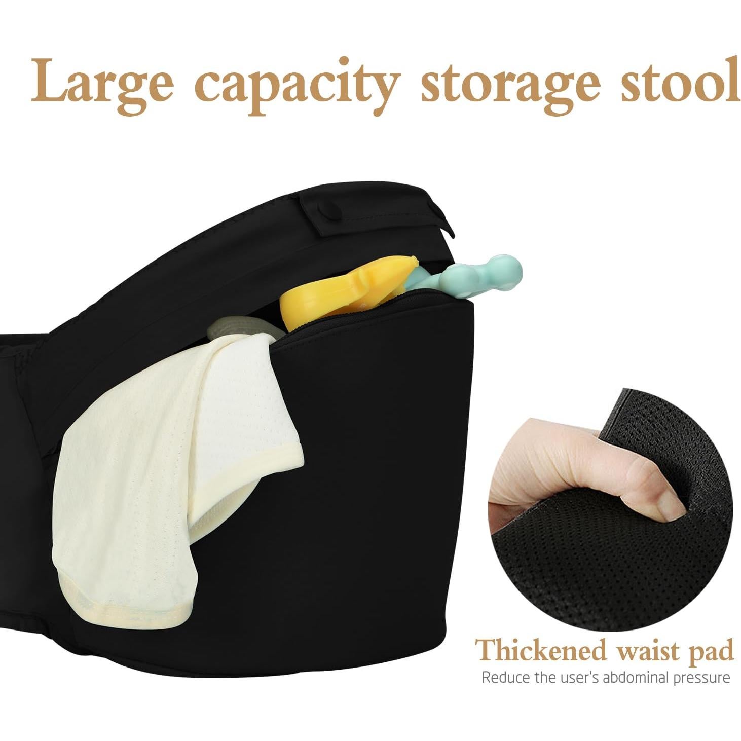 Portabebés ergonómico 12 en 1 con soporte de cuello - Negro