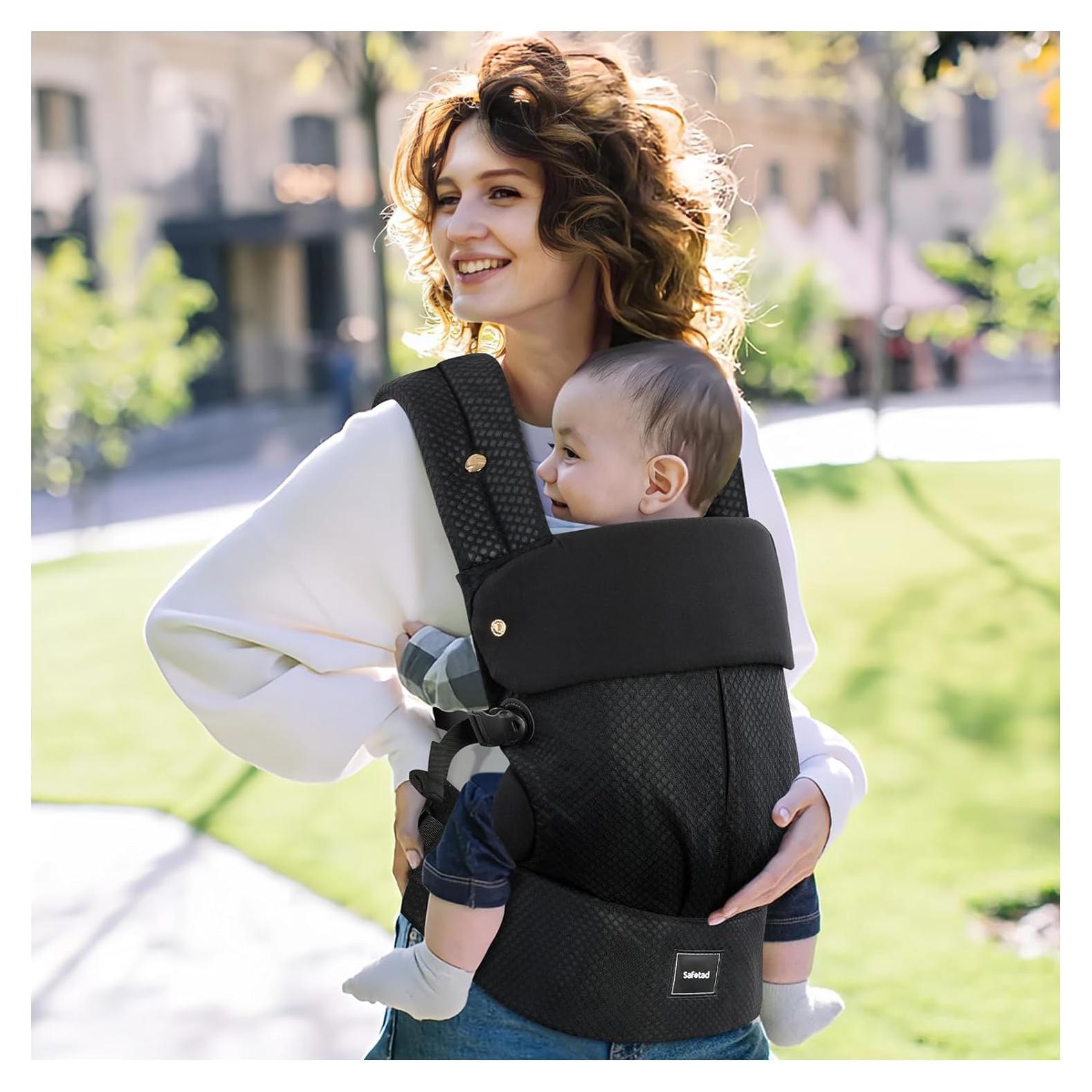 Portabebés Ergonómico Safotad Negro Ajustable 3.2-25 kg