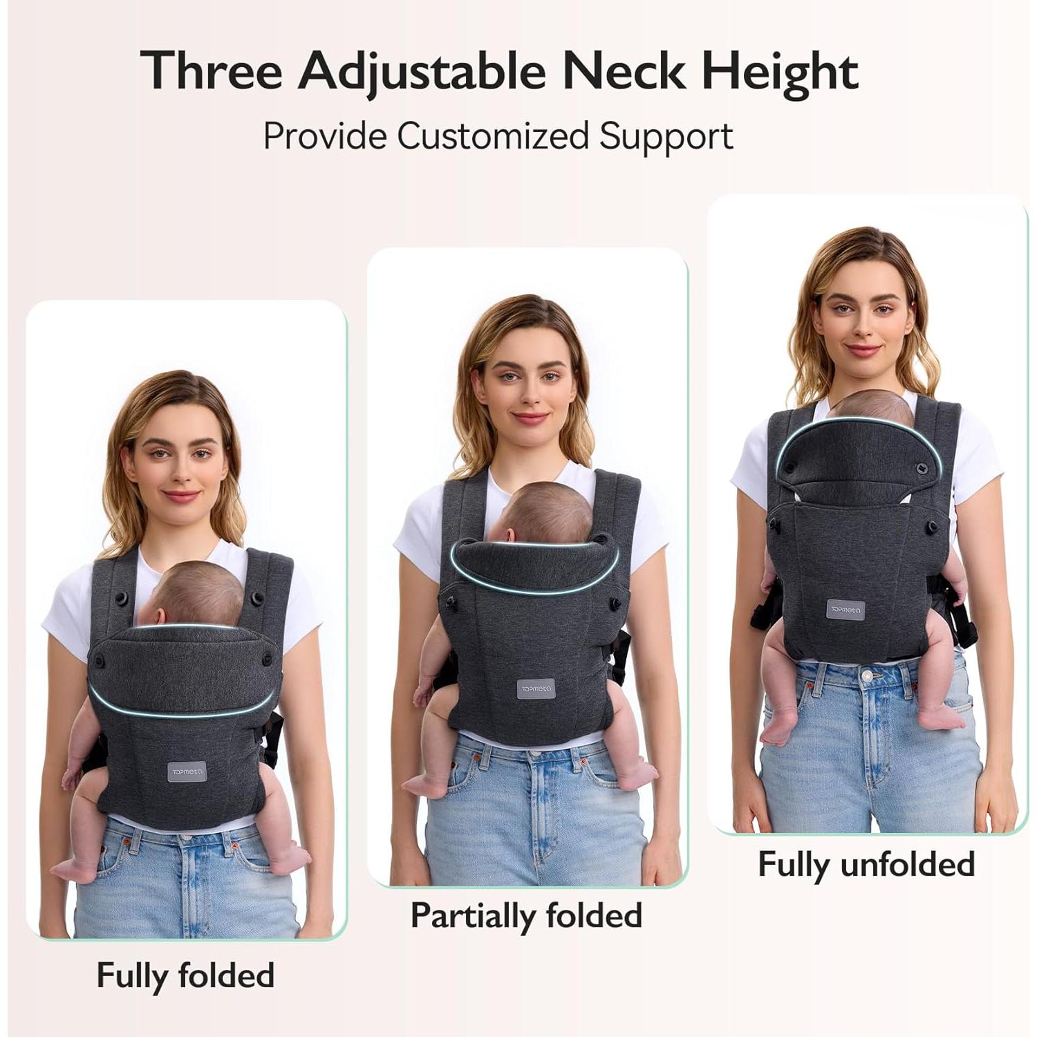 Portabebés Topmeta Gris Oscuro Ergonómico 3.2-10.9 kg