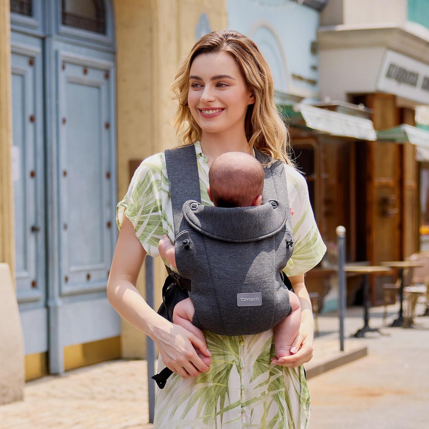 Portabebés Topmeta Gris Oscuro Ergonómico 3.2-10.9 kg