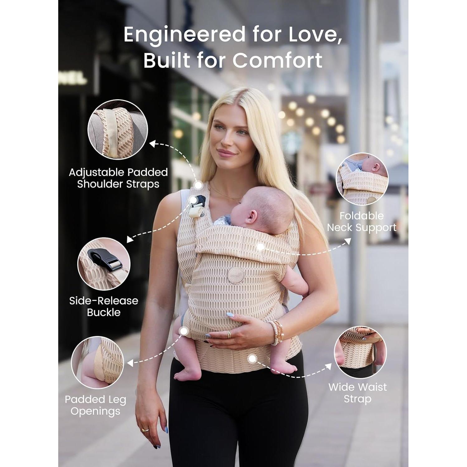 Portabebés GROWNSY Malla Transpirable 3.2-20 kg Beige