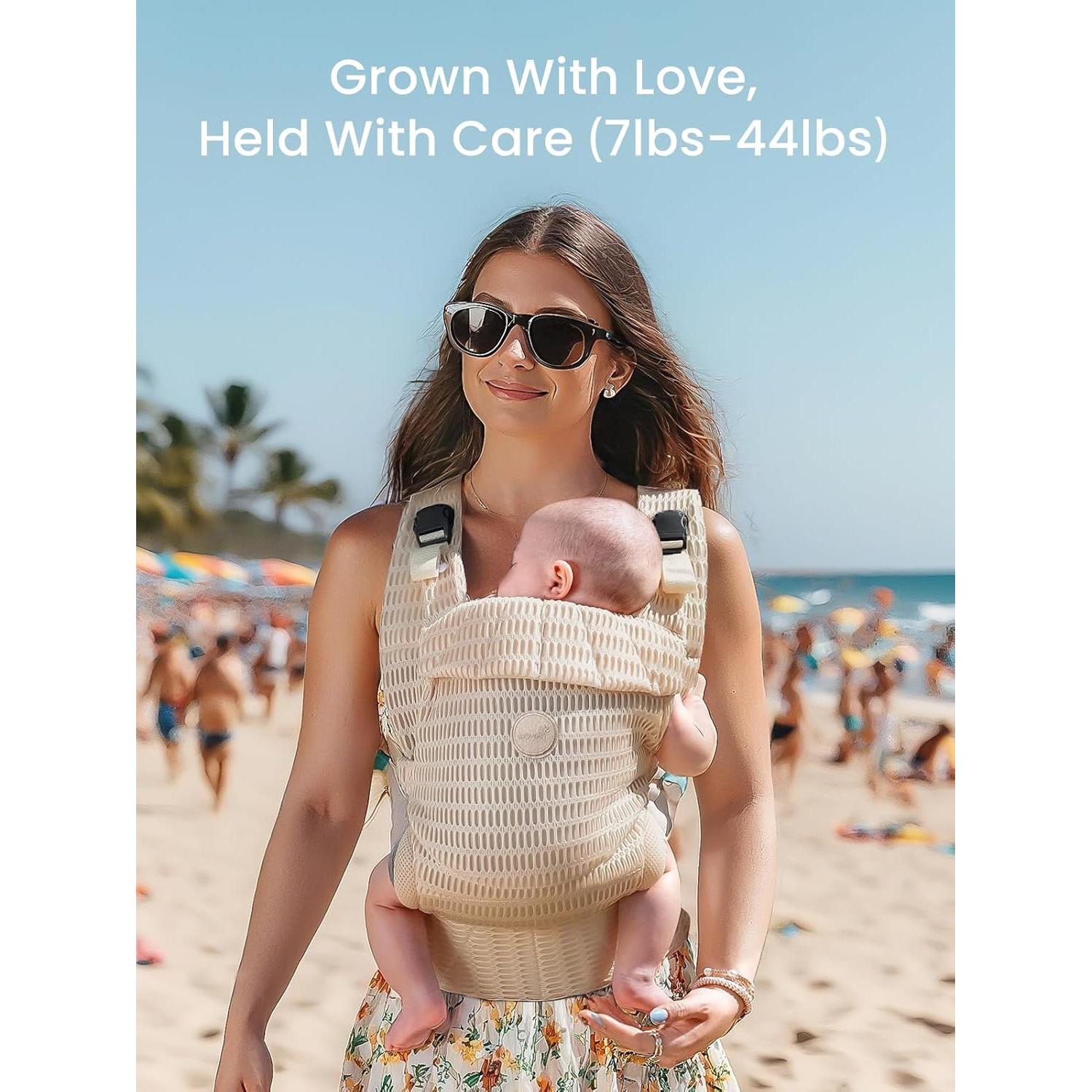 Portabebés GROWNSY Malla Transpirable 3.2-20 kg Beige