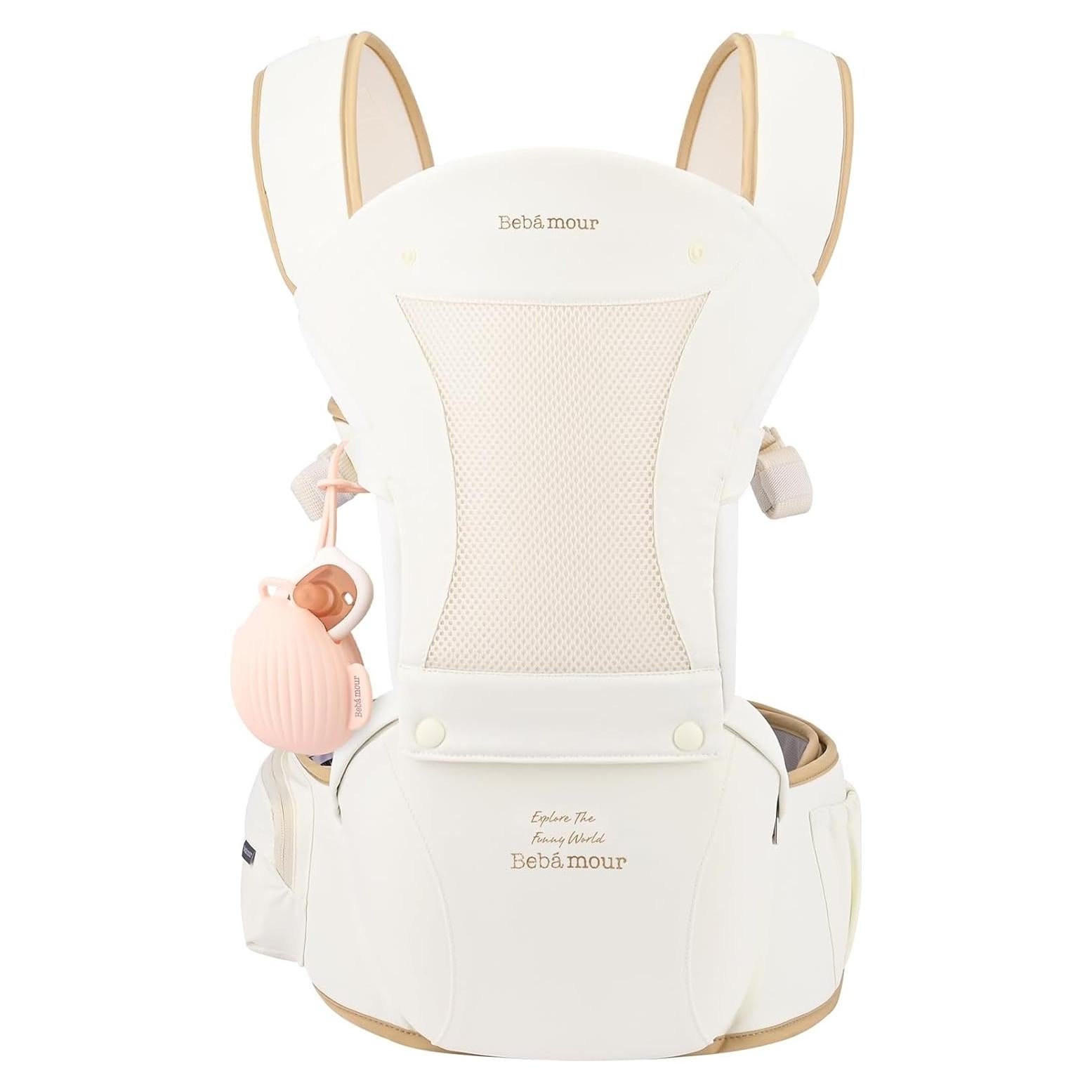 Portabebés Bebamour Caqui 0-36 meses, malla transpirable, 6 posiciones