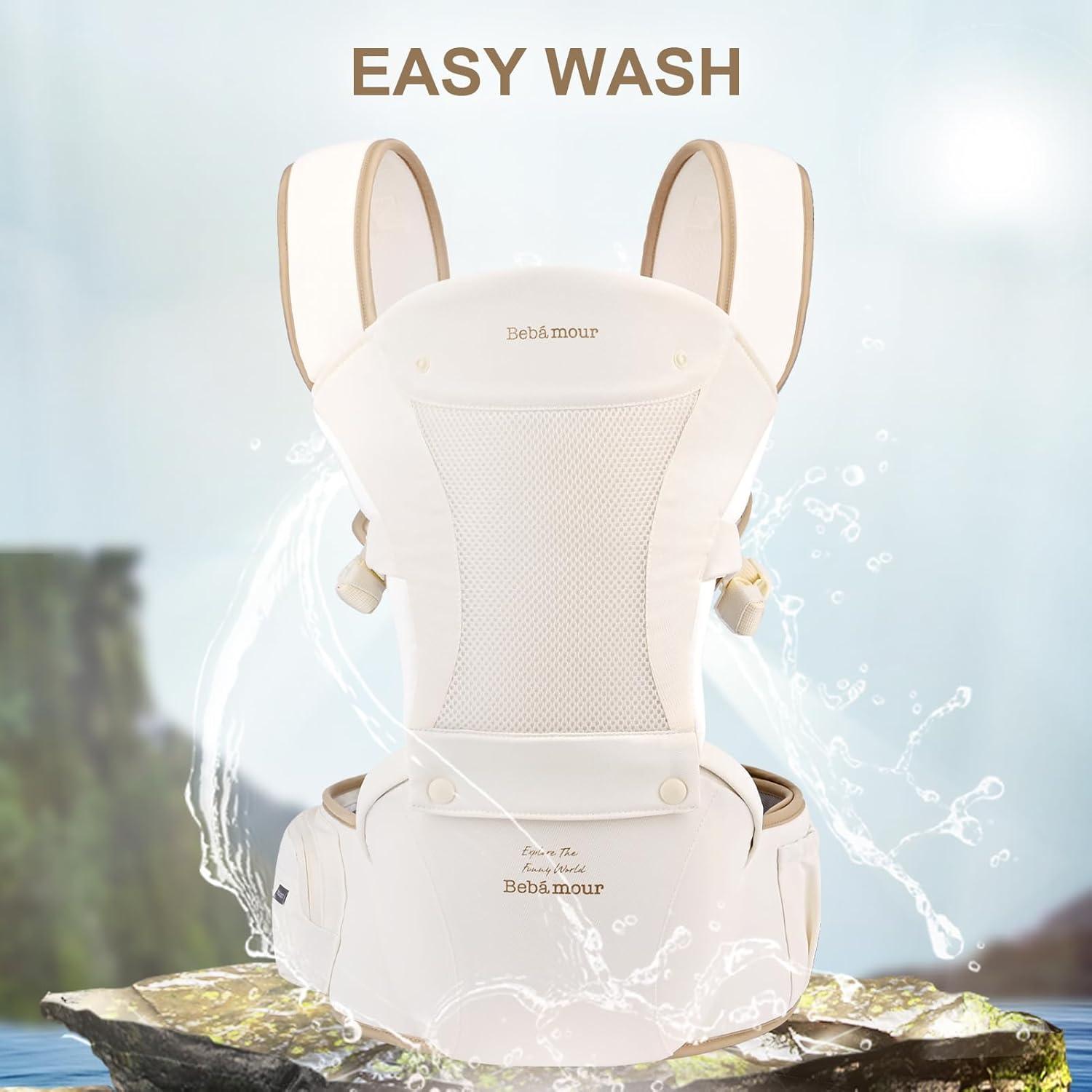 Portabebés Bebamour Caqui 0-36 meses, malla transpirable, 6 posiciones