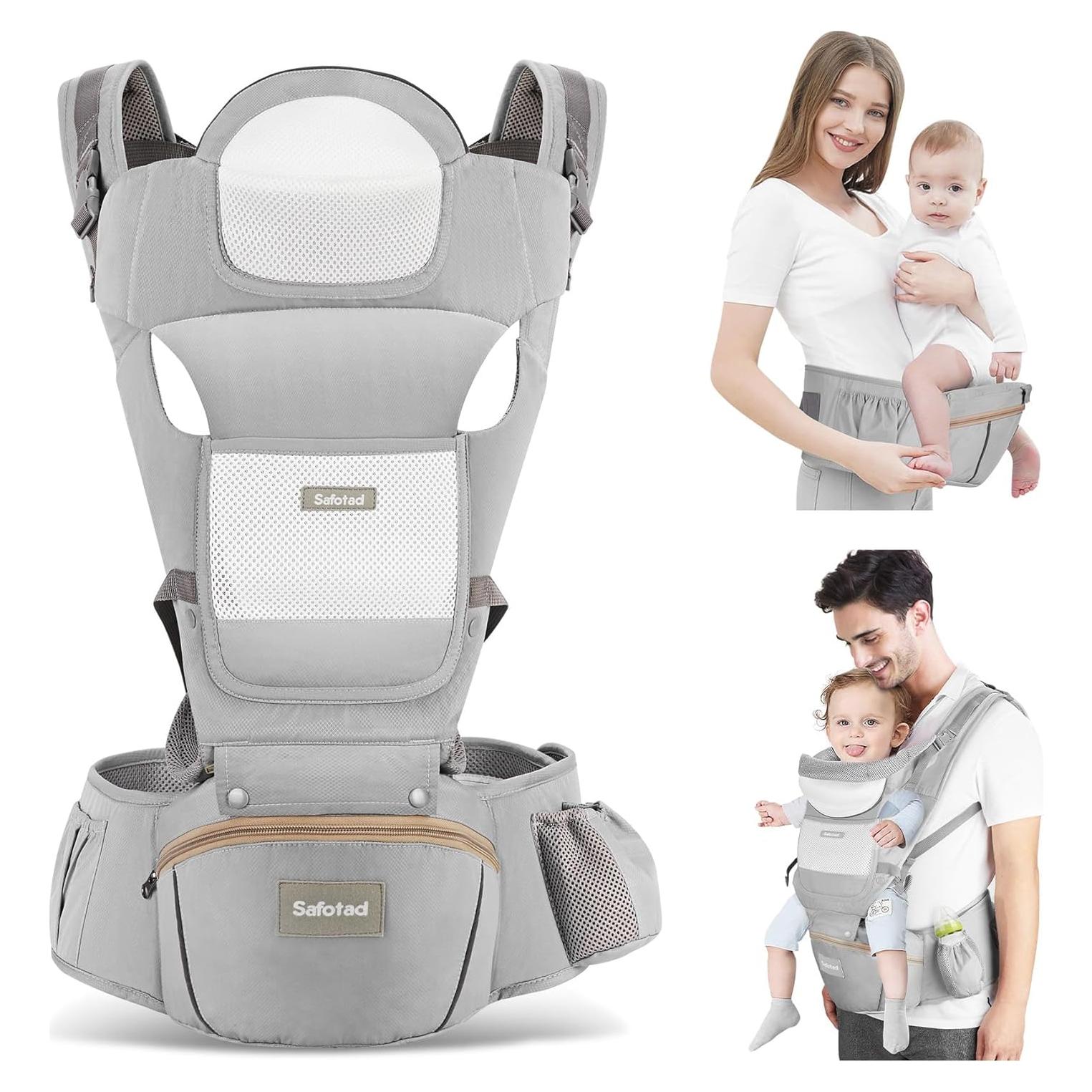 Portabebés Ergonomico Safotad Gris 6 en 1 para Bebés 0-15 kg