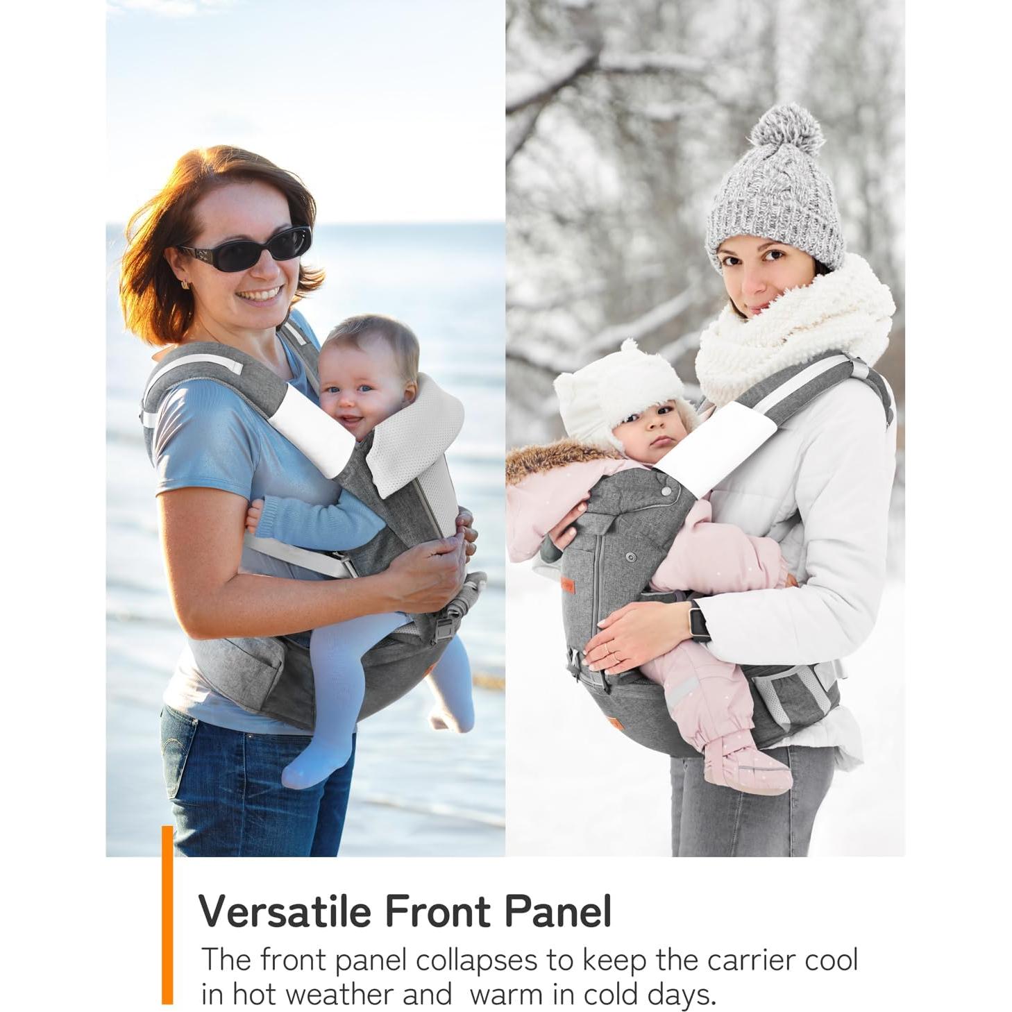 Portabebés Ergonomico Besrey BR-DE001 Gris con Soporte Lumbar