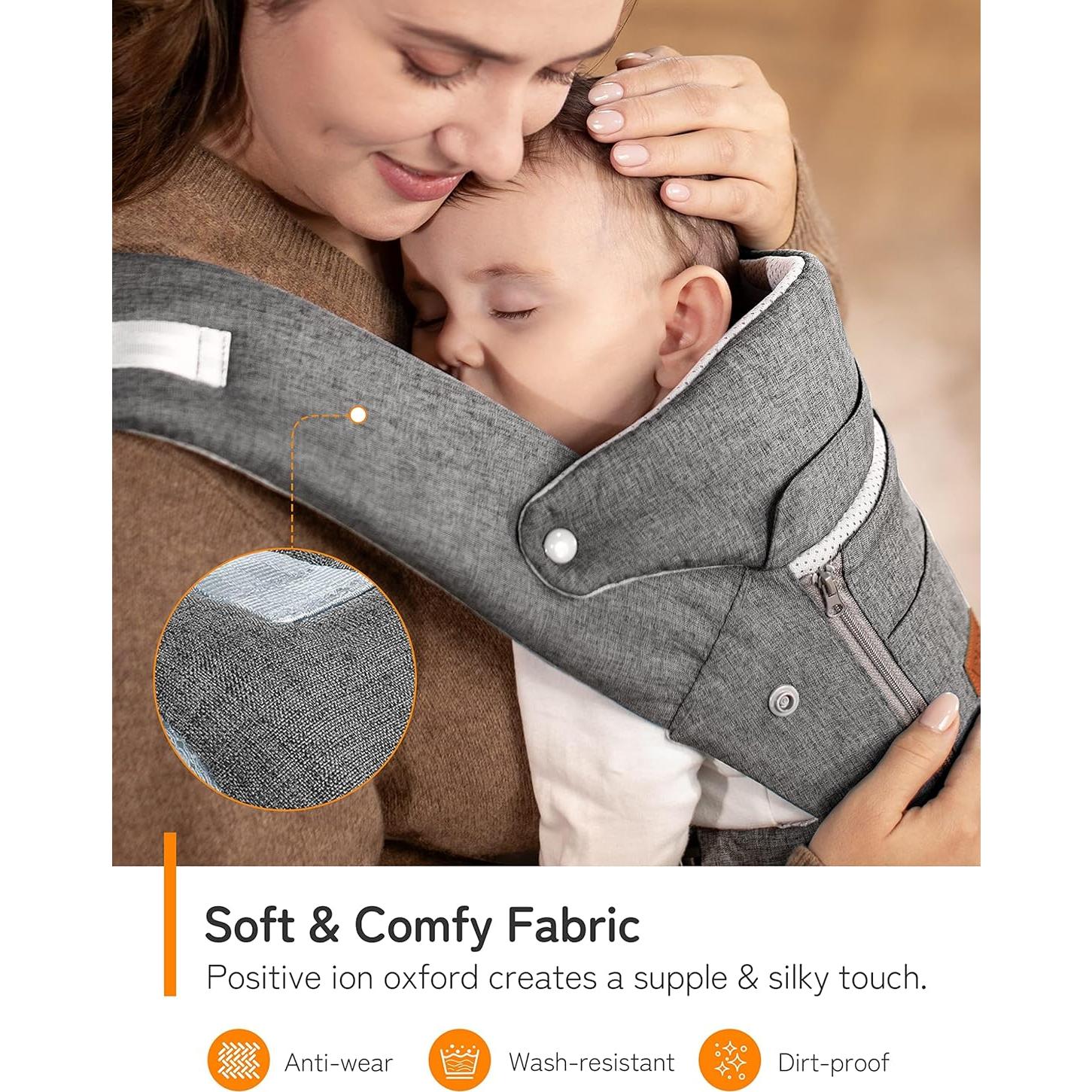 Portabebés Ergonomico Besrey BR-DE001 Gris con Soporte Lumbar