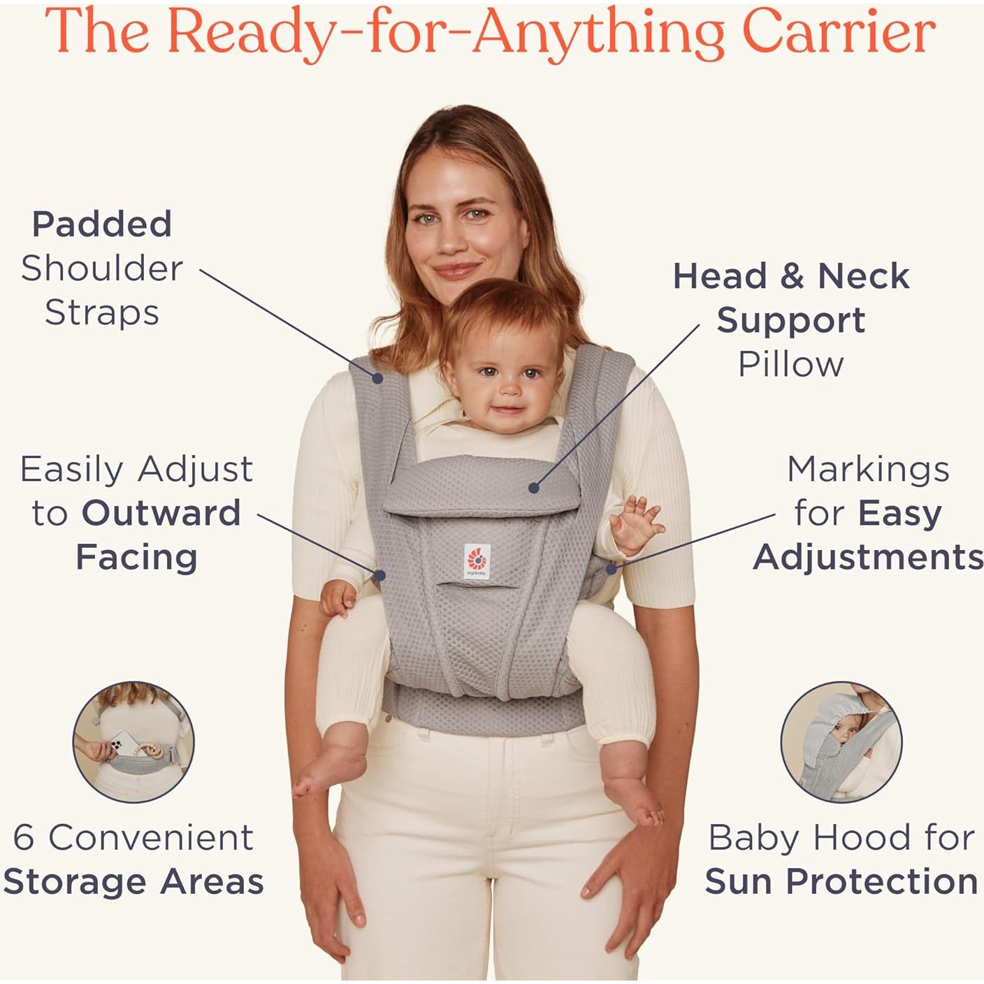 Portabebés Ergobaby Omni Deluxe Malla Beige Natural 3.18-20.41 kg