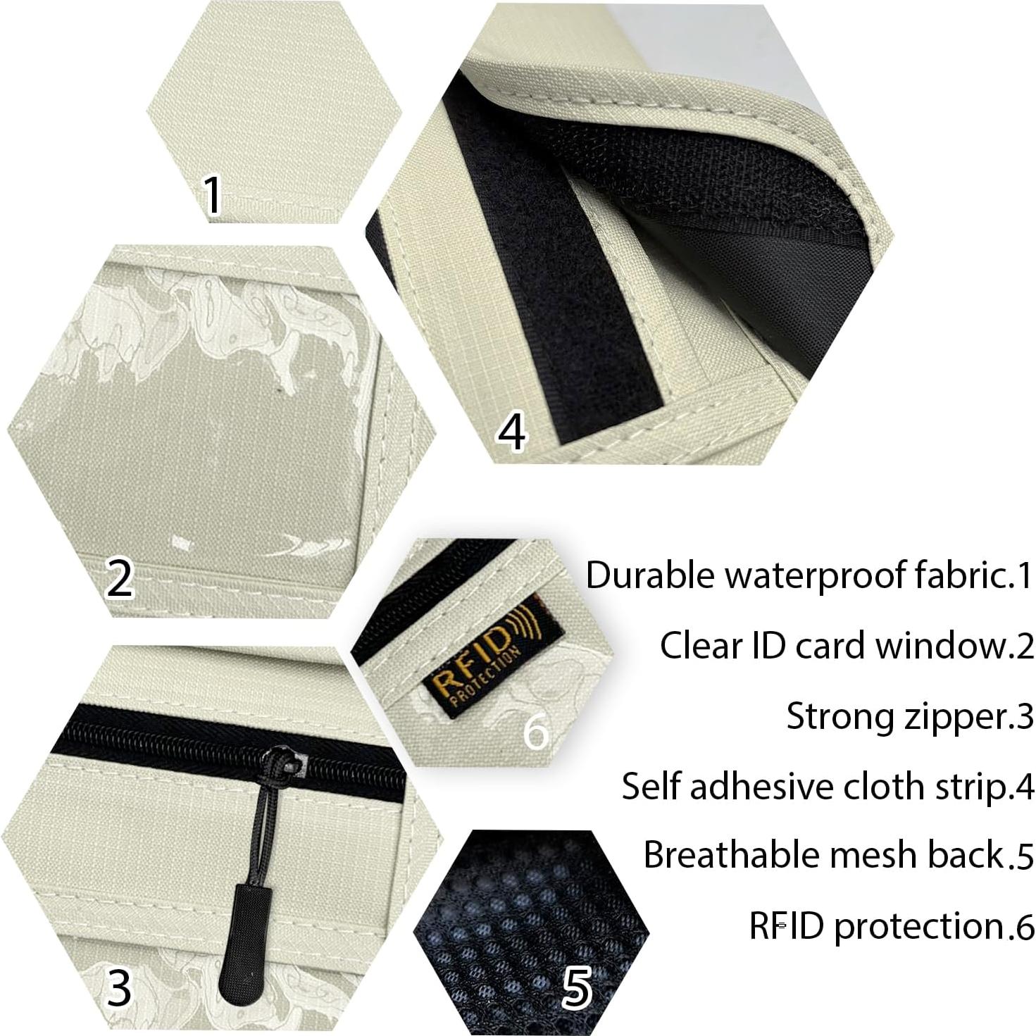 Bolsillo de Cuello Antirrobo DEEZOMO Beige para Pasaporte