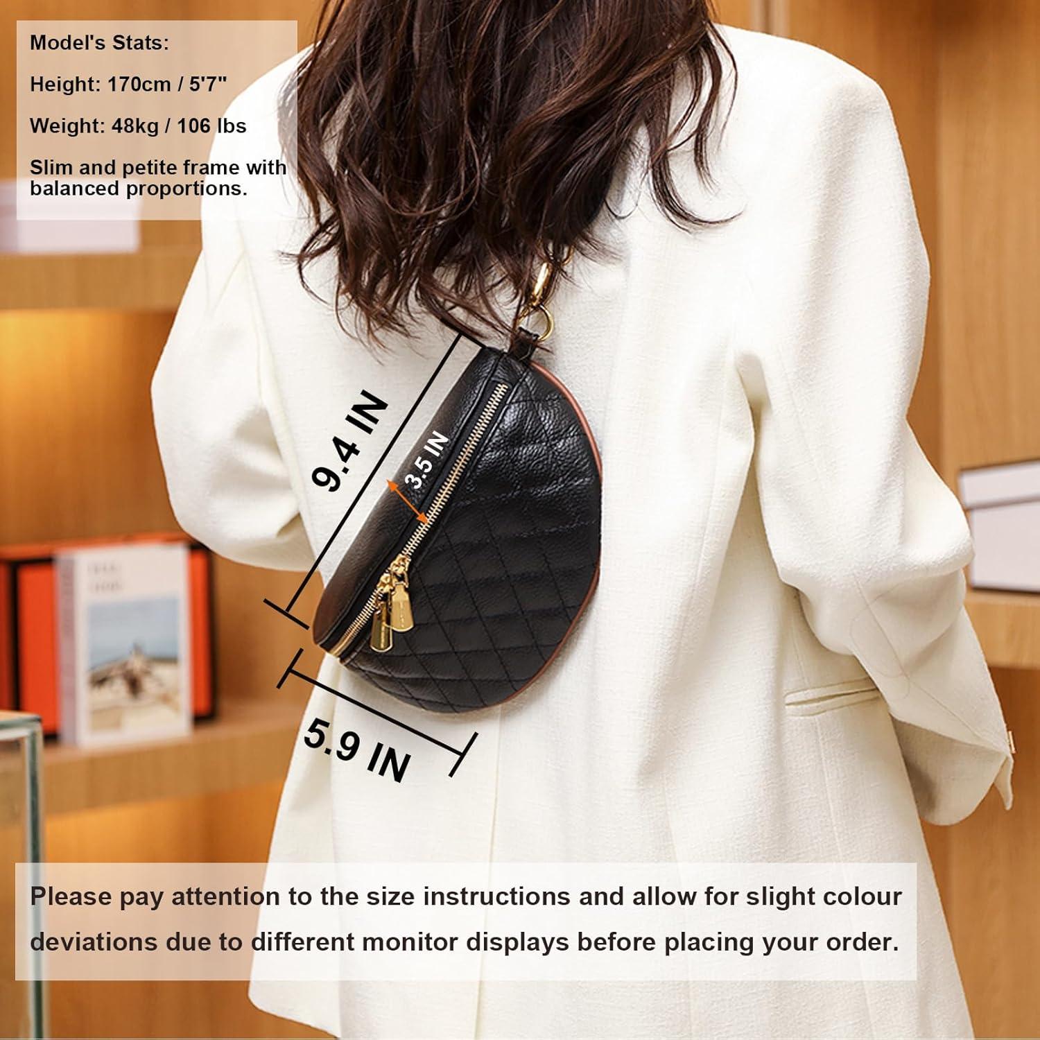 Bolso Cruzado Eslcorri para Mujeres - Mochila de Cintura de Cuero 14x22x6 cm