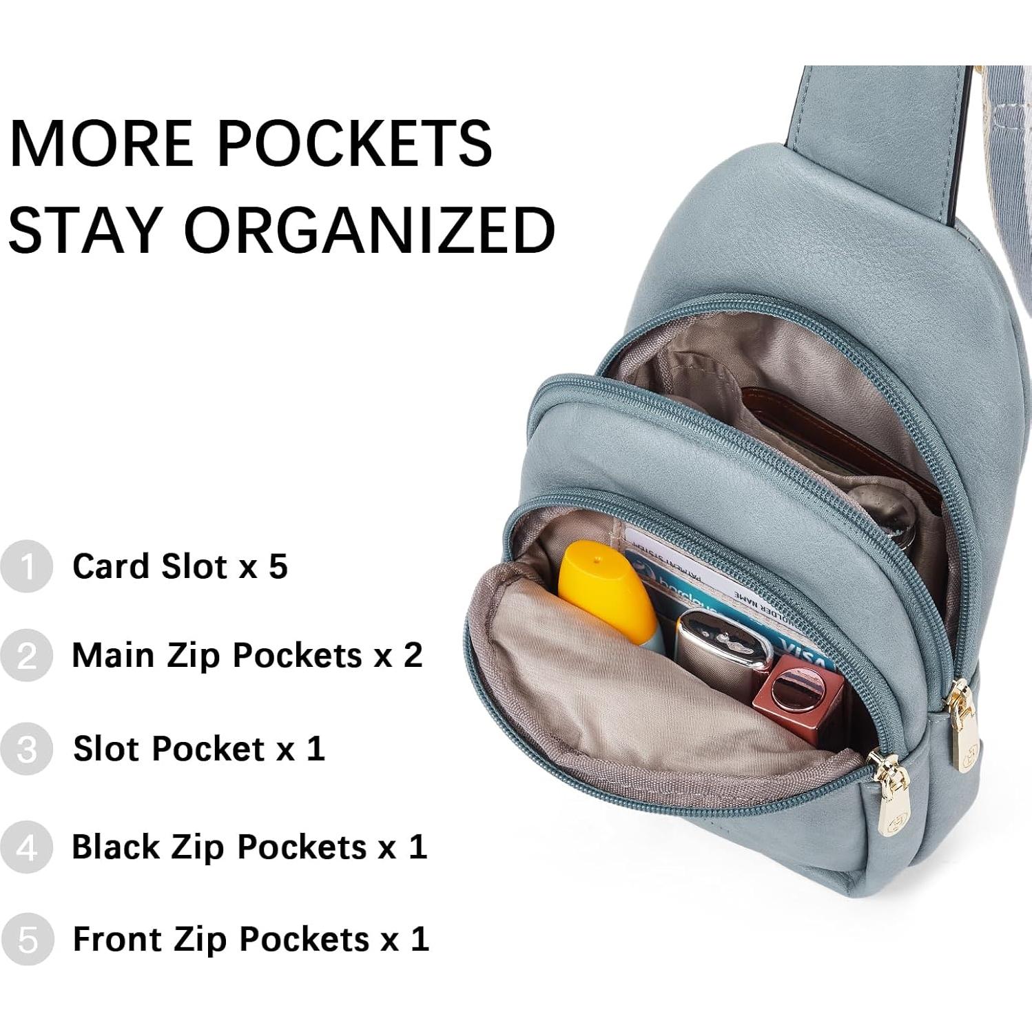 Bolso Bandolera BOSTANTEN para Mujeres de Cuero PU Azul Denim