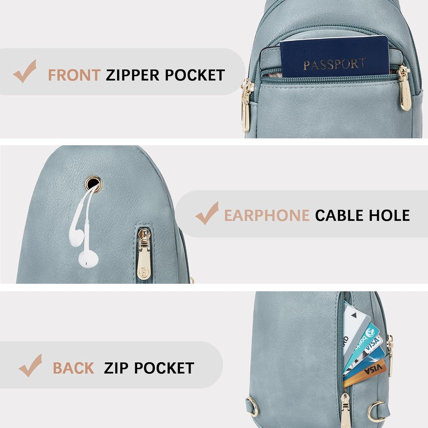 Bolso Bandolera BOSTANTEN para Mujeres de Cuero PU Azul Denim