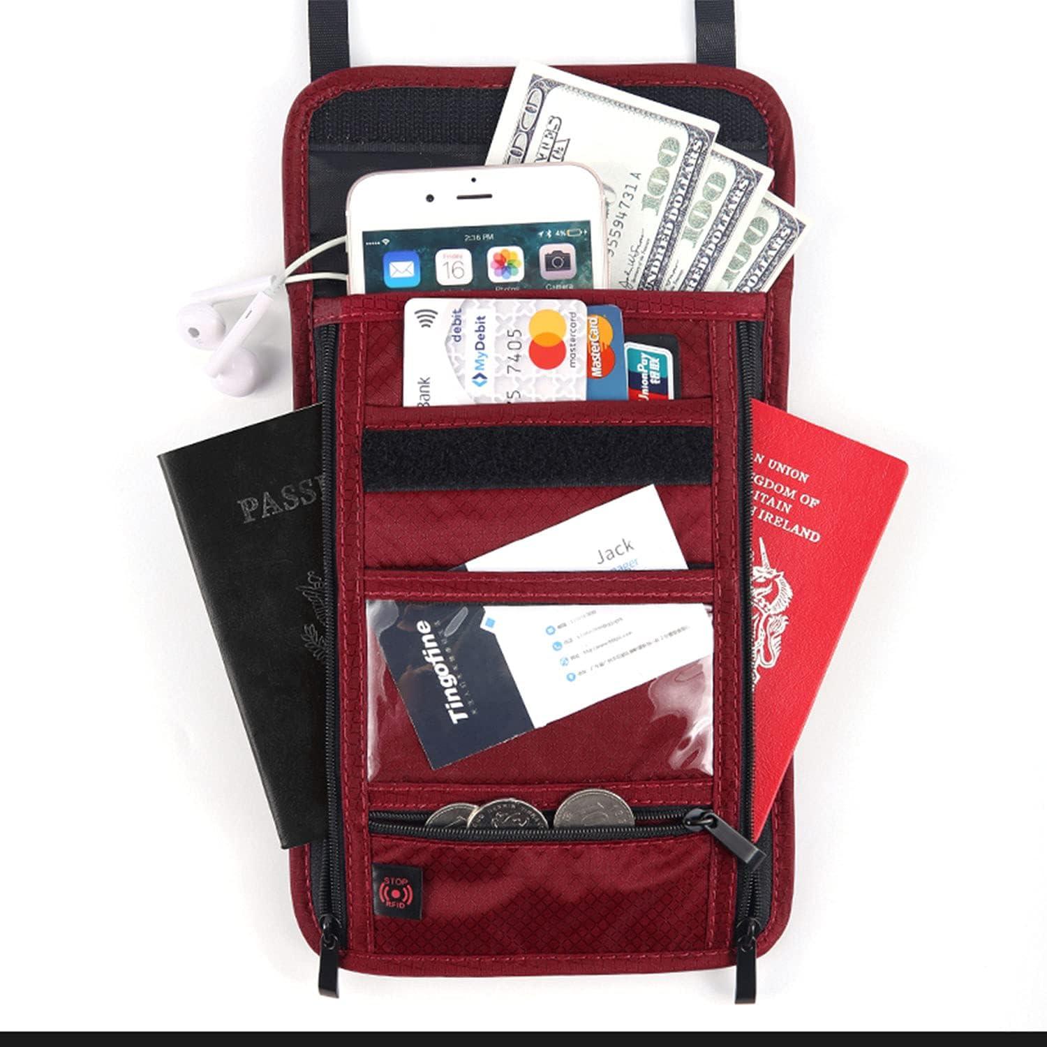 Billetera Portapassaporte BTDAO con Bloqueo RFID Azul Marino