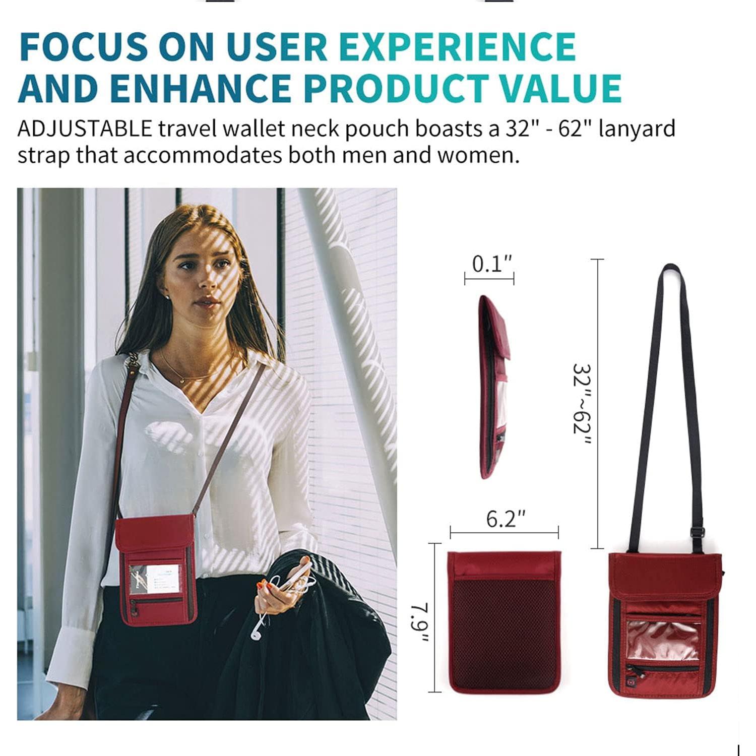 Billetera Portapassaporte BTDAO con Bloqueo RFID Azul Marino