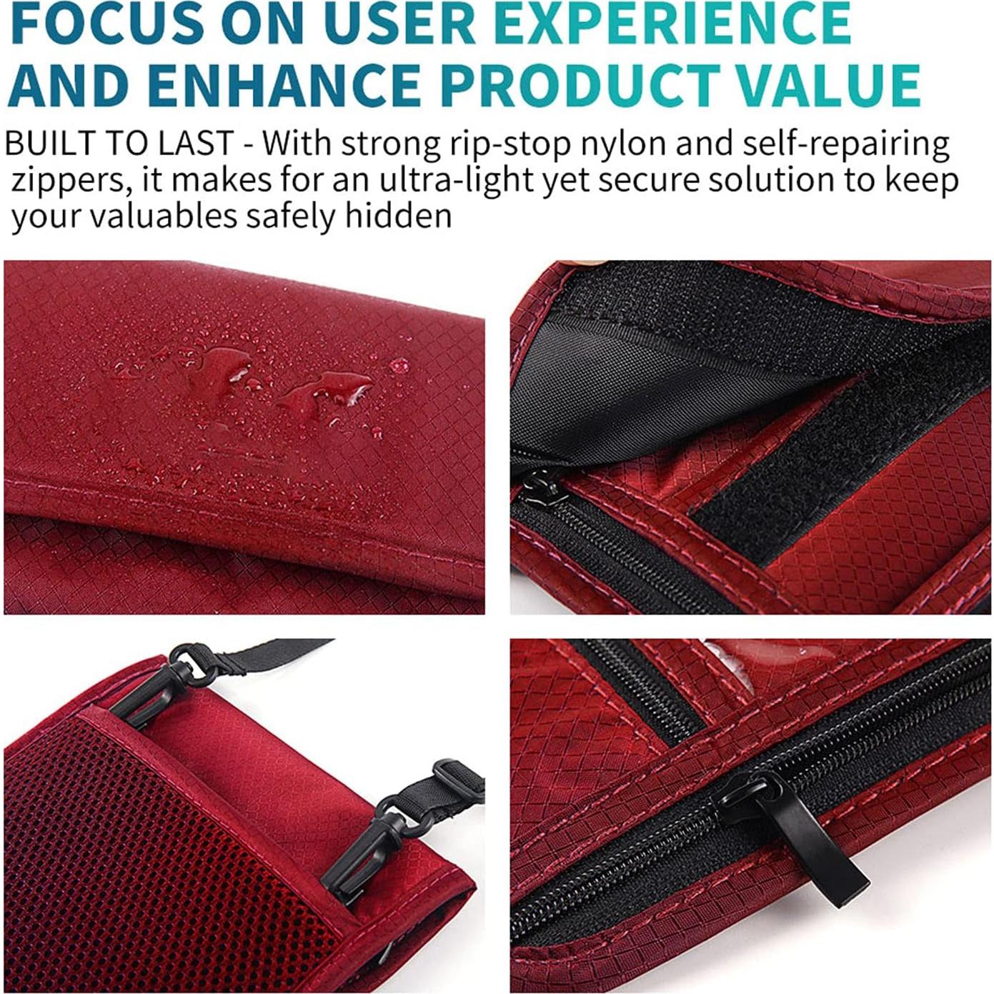 Billetera Portapassaporte BTDAO con Bloqueo RFID Azul Marino