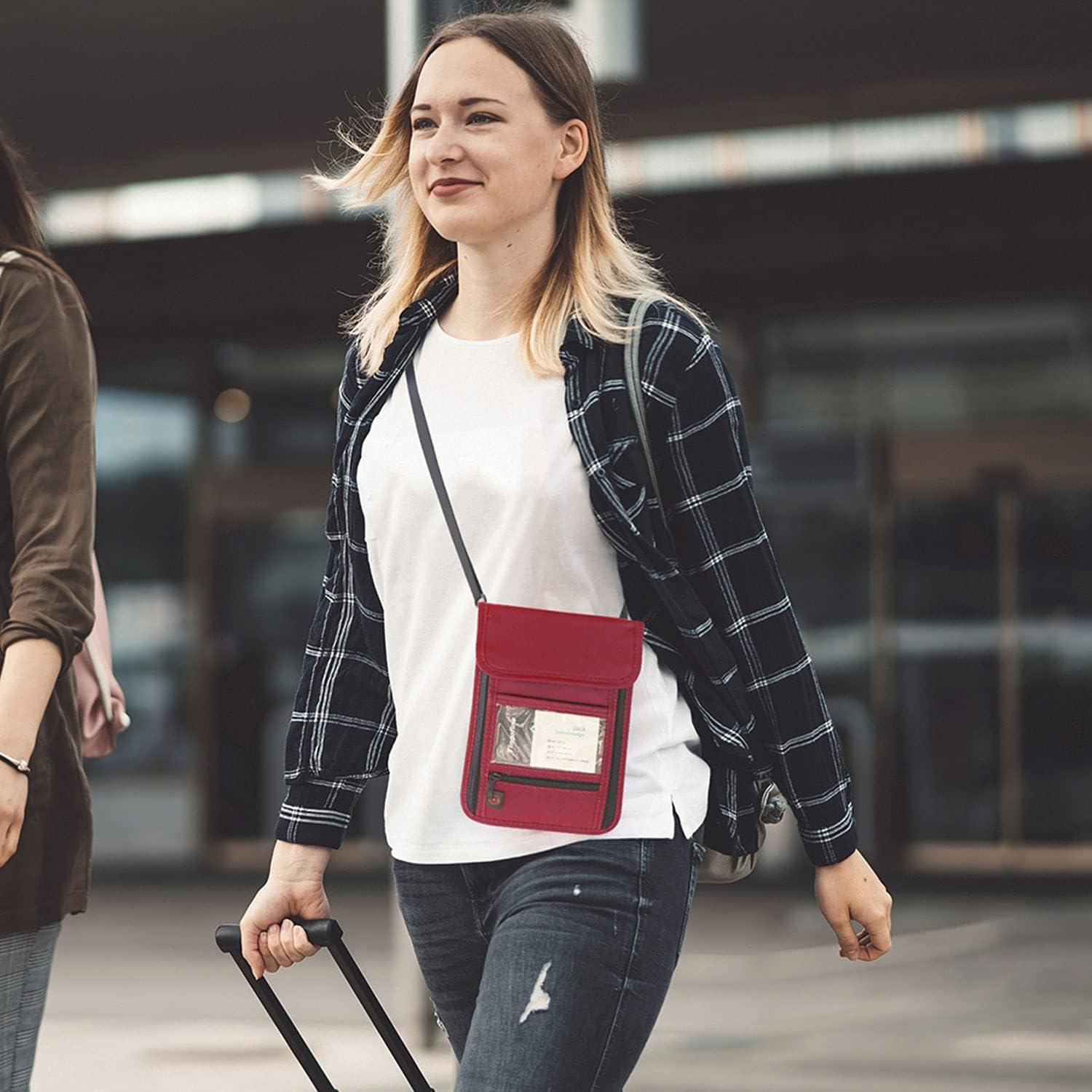 Billetera Portapassaporte BTDAO con Bloqueo RFID Azul Marino