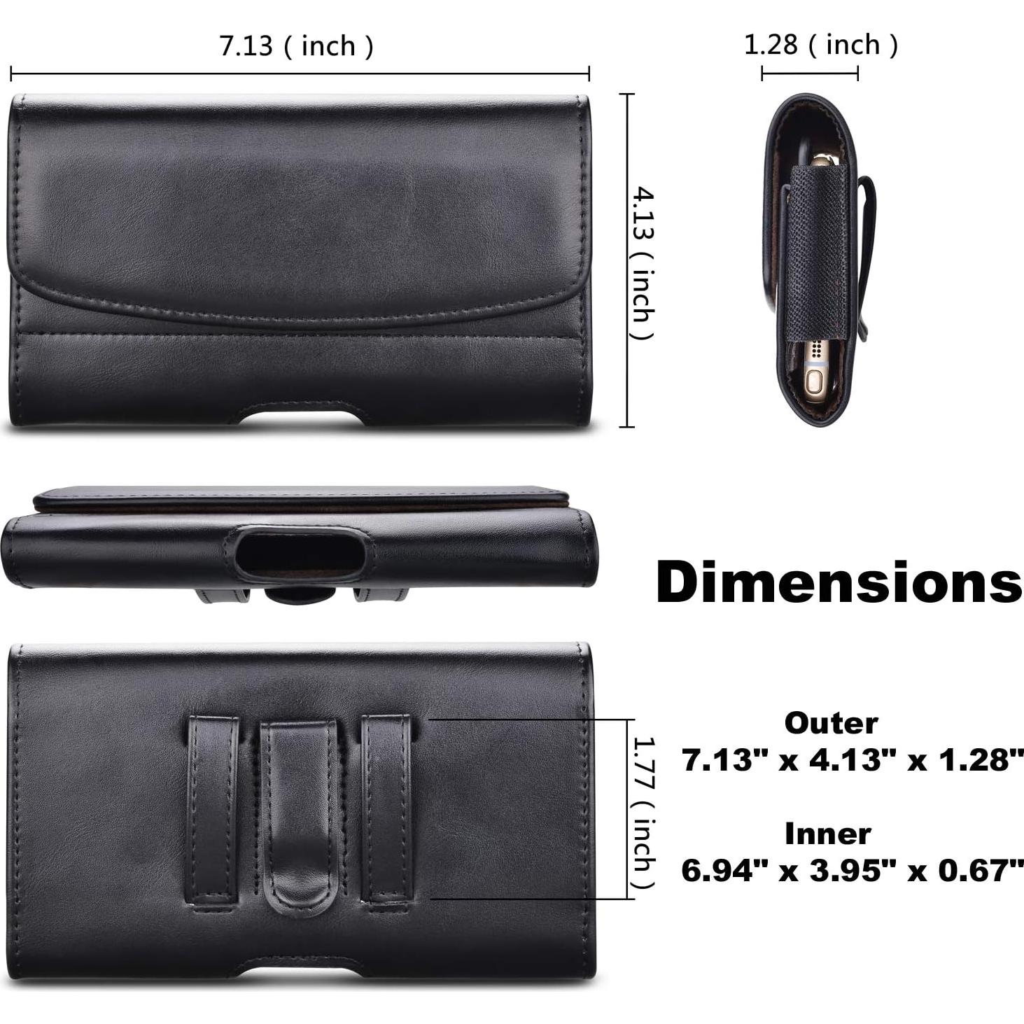 Funda de cuero Takfox para smartphones hasta 17 cm con clip