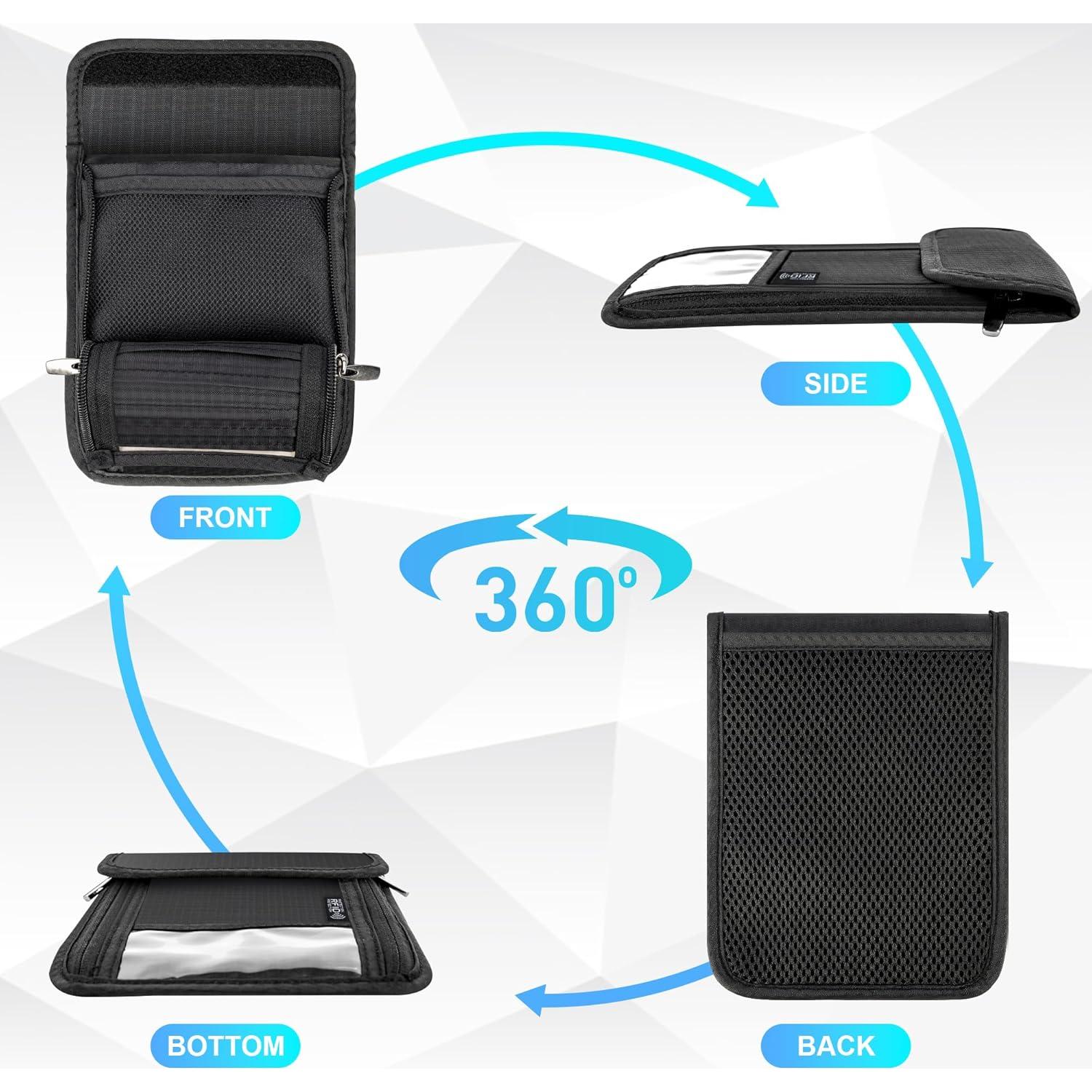 Billetera de Cuello Antirrobo RFID Negro - Soporte Pasaporte Impermeable