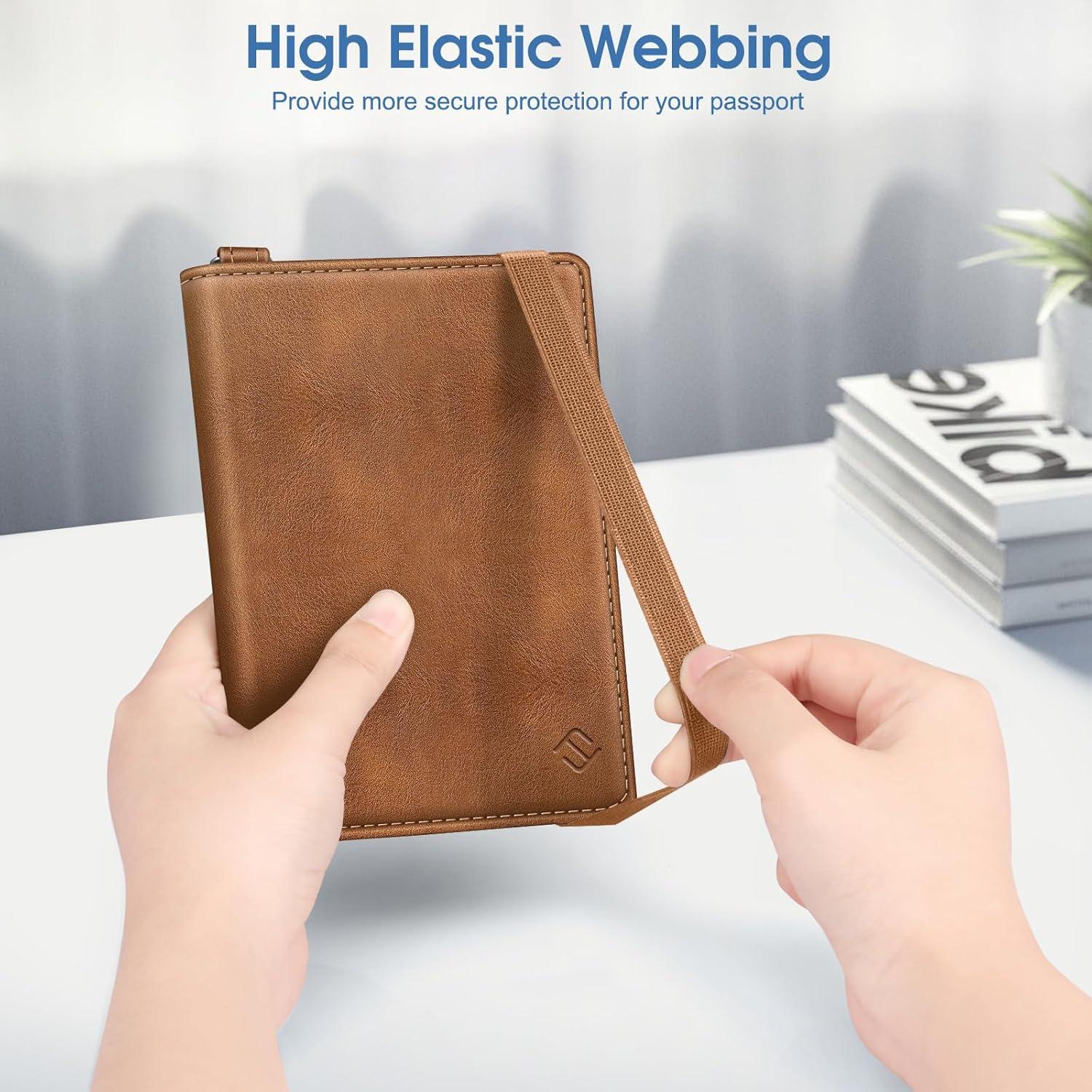 Porta Pasaporte Fintie Slim con Soporte para Airtag y RFID