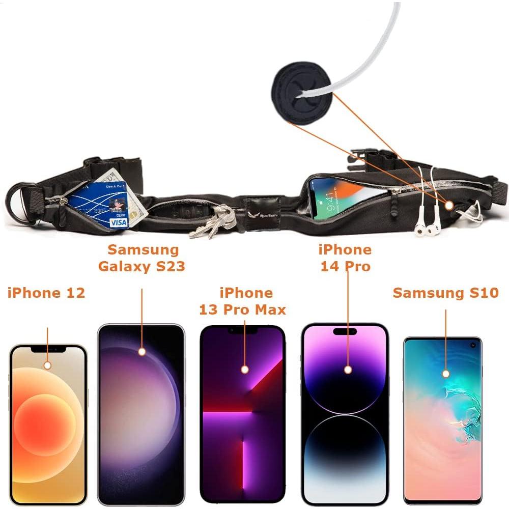 Cinturón de Correr Karma Gear Negro con 3 Bolsillos RFID