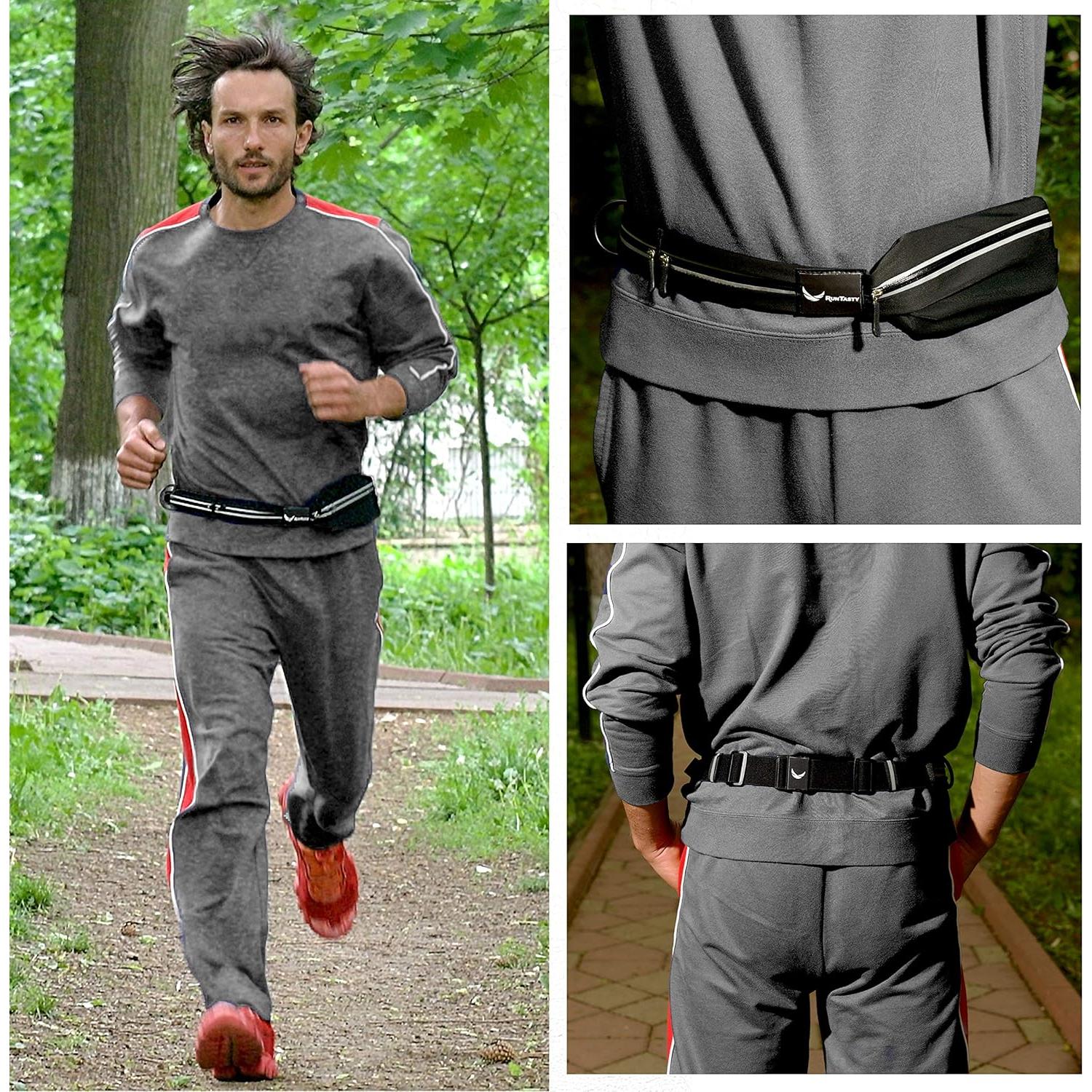 Cinturón de Correr Karma Gear Negro con 3 Bolsillos RFID