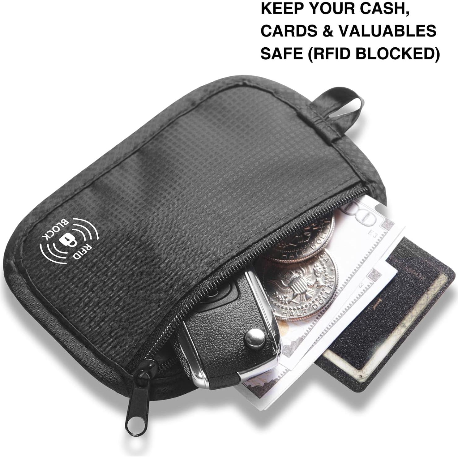Cartera Antirrobo RFID KOSMCCO Minimalista Negra 12.7x8.89cm